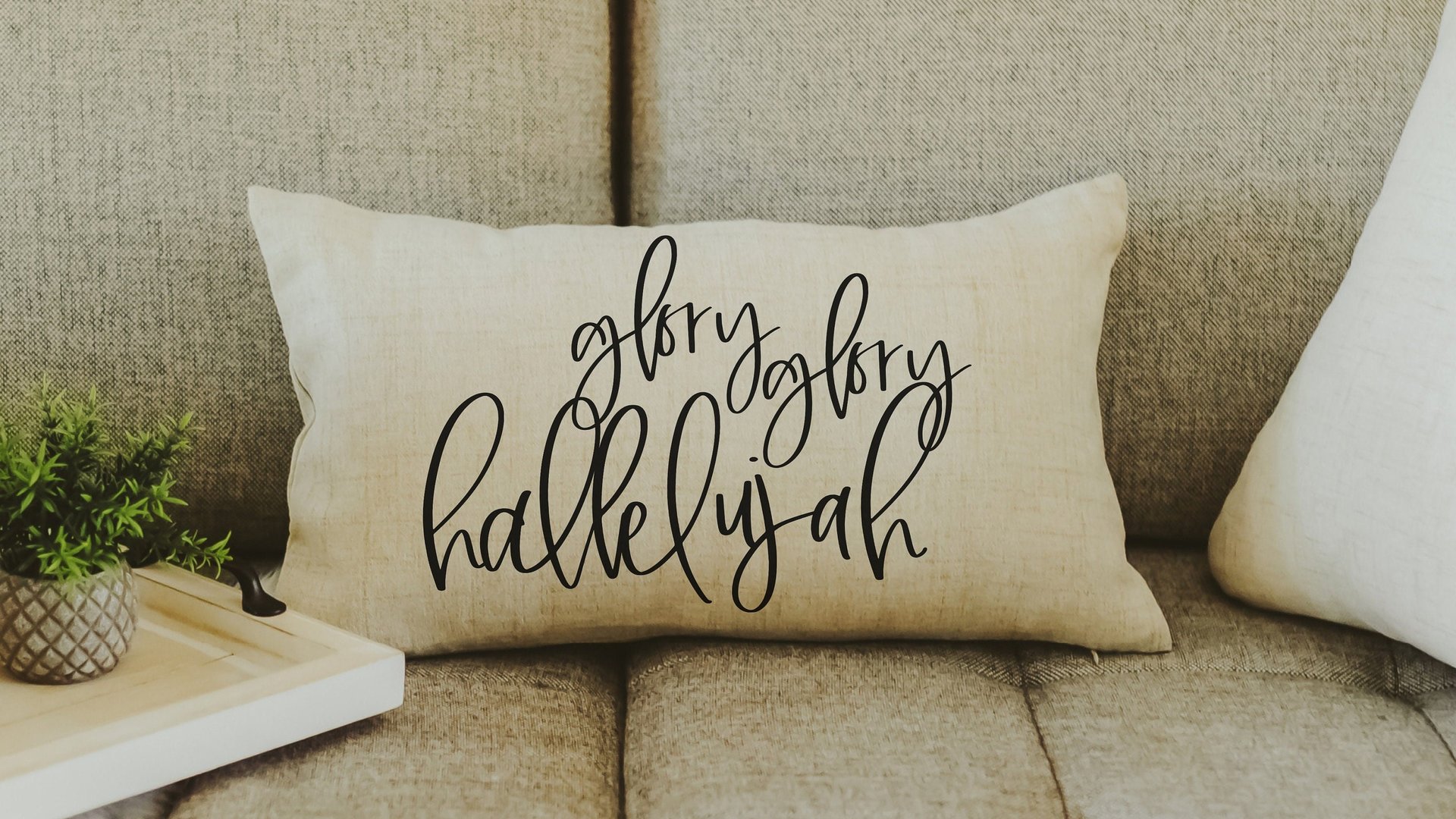 glory glory hallelujah christian throw pillow for couch with insert, Bible study leader gift, religious decor, faith gifts for women, pastor