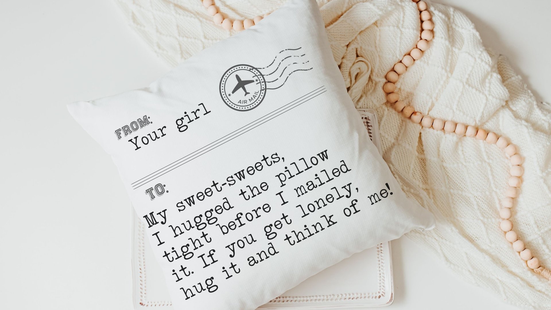 personalized hugged this pillow throw pillow for bed, traveler gifts for men, deployment gift for him, long distance relationship gift for