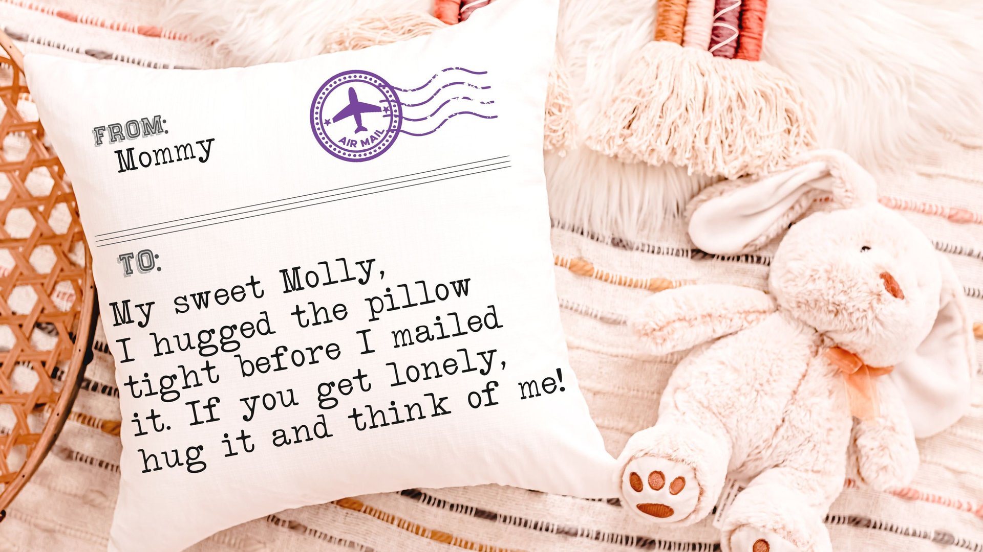 personalized hugged this pillow throw pillows for children, deployed mom deployed dad deployment gifts for kids, military child gift, long