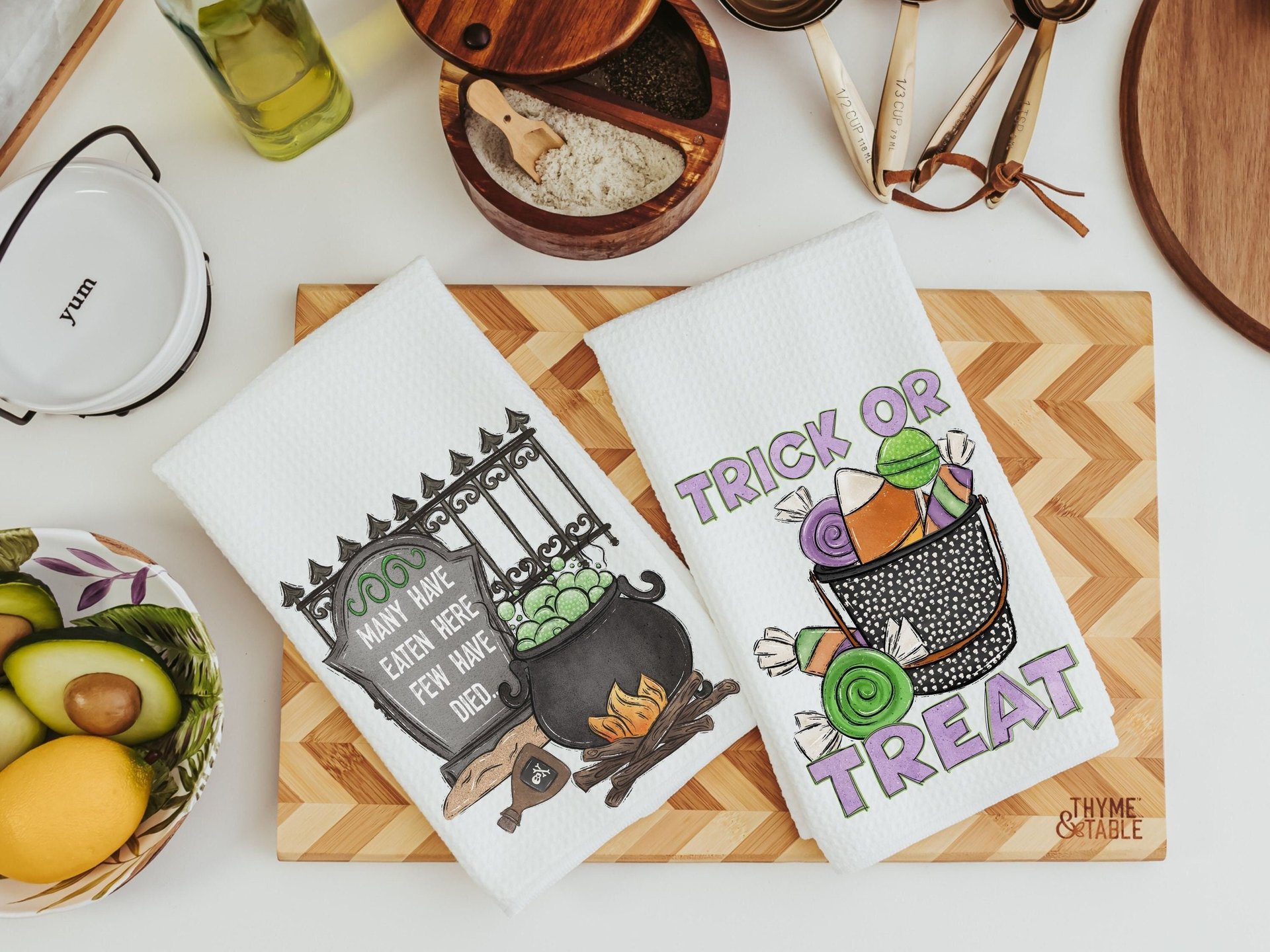 Halloween kitchen towels