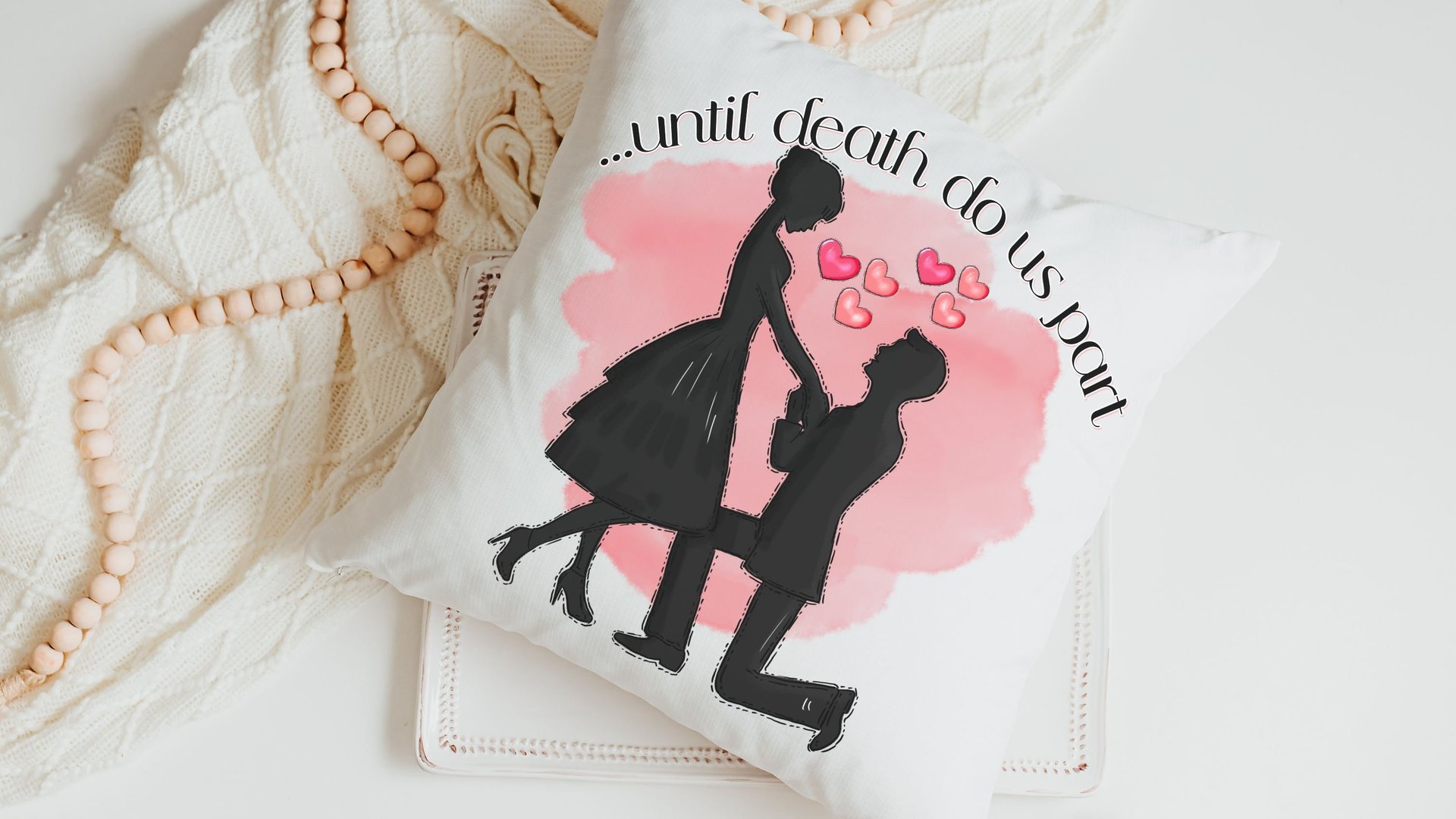 until death do us part wedding throw pillow for bed, unique engagement gifts for couple, bride and groom gifts, romantic throw pillows cover