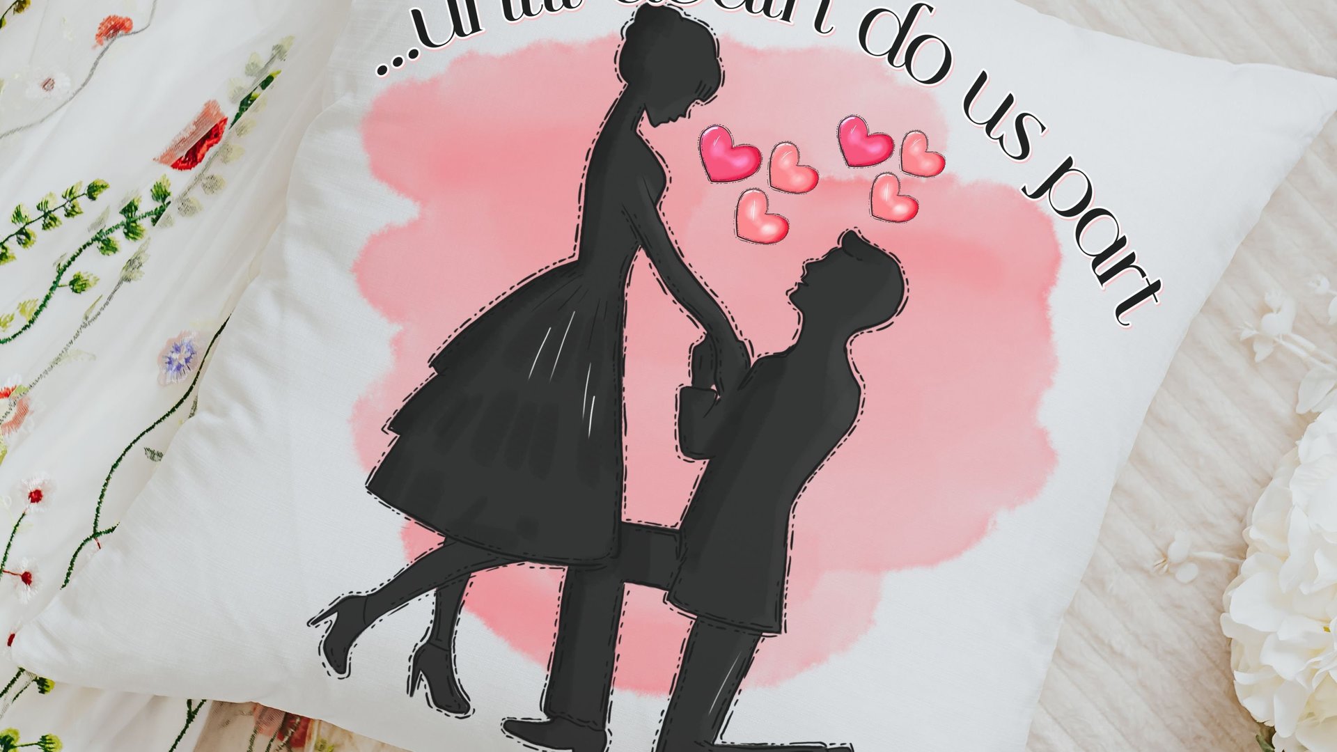 until death do us part wedding throw pillow for bed, unique engagement gifts for couple, bride and groom gifts, romantic throw pillows cover