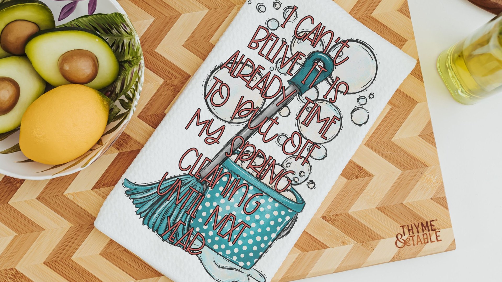spring cleaning funny kitchen towels for women, spring decor for home, stay at home mom gifts from daughter home decor, cute kitchen hand