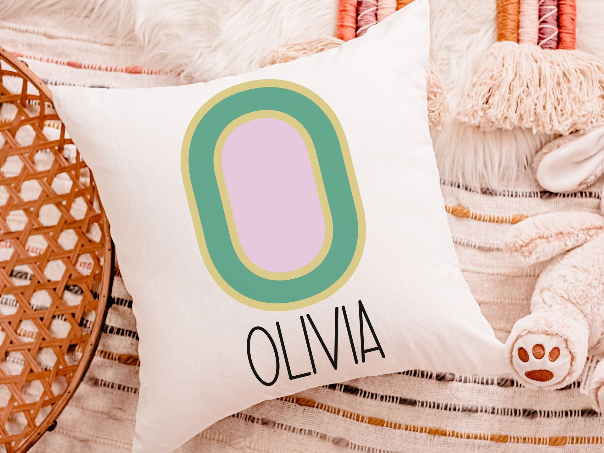personalized throw pillow for kids, custom name pillow for bed, college dorm decor for girls, tween girl room decor, teenage girl gifts