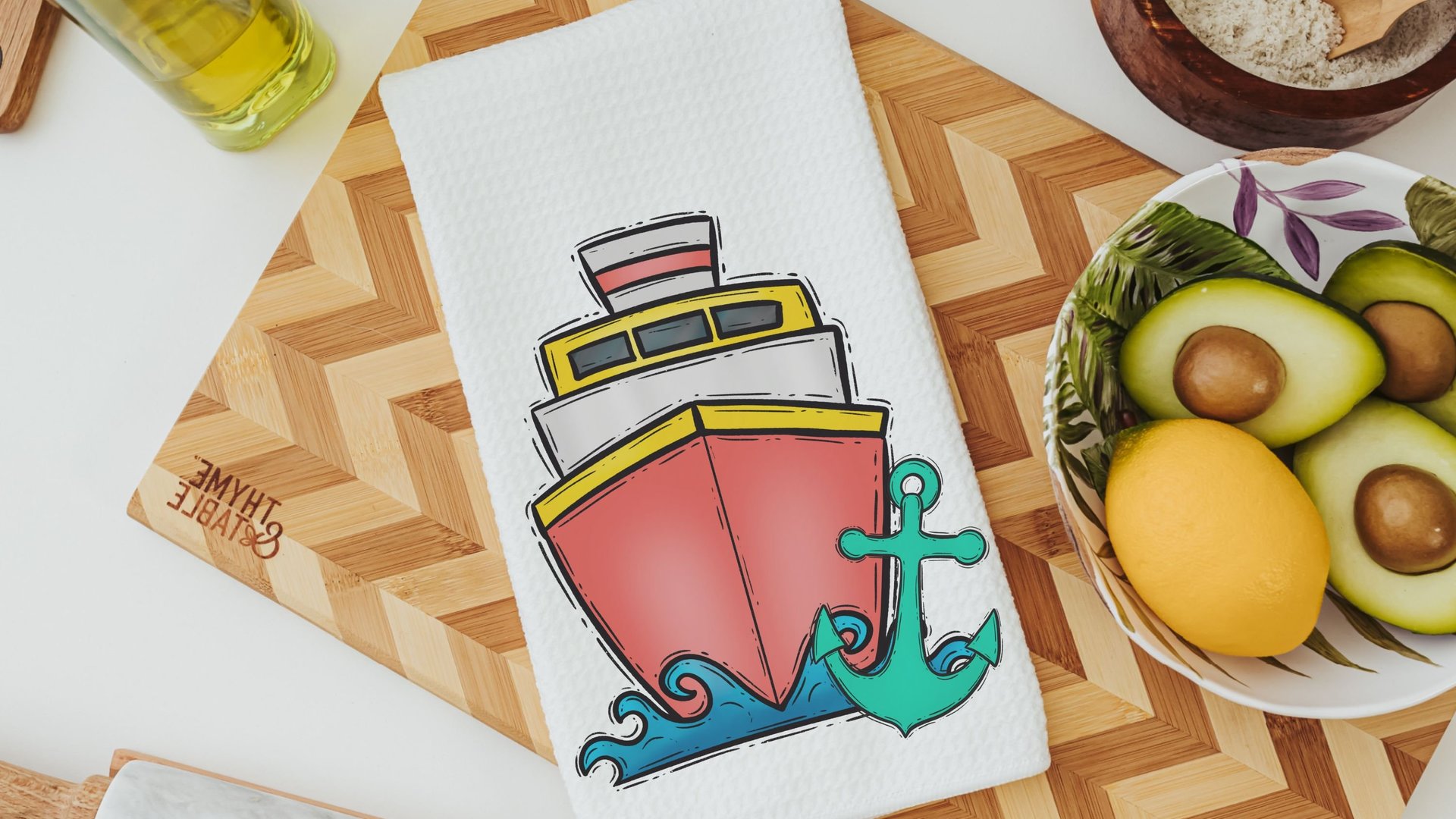 vacay vibes cute kitchen towels for beach, summer kitchen decor, destination wedding gift for couple, vacation home decor, coastal bathroom