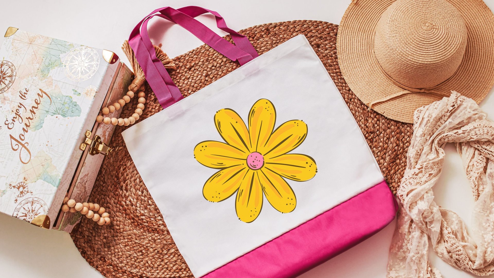 yellow daisy tote bag for women, reusable grocery bag young adult female gifts, teacher appreciation gifts for her, library tote for books