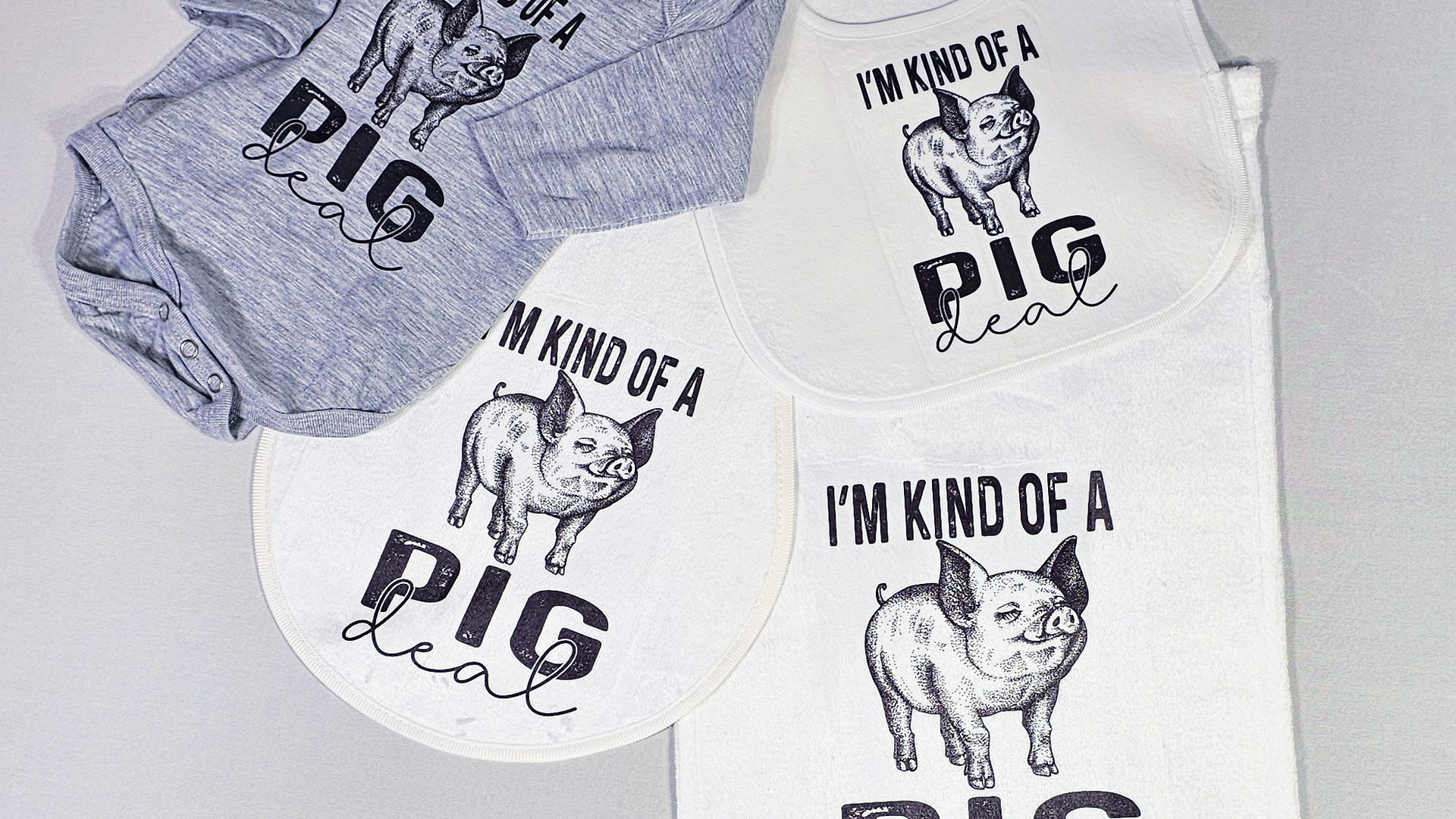 funny newborn pig gift set, I'm kind of a pig deal baby bundle, farm baby outfit boy, for girl, pig gift for babies, teacup pig baby outfit