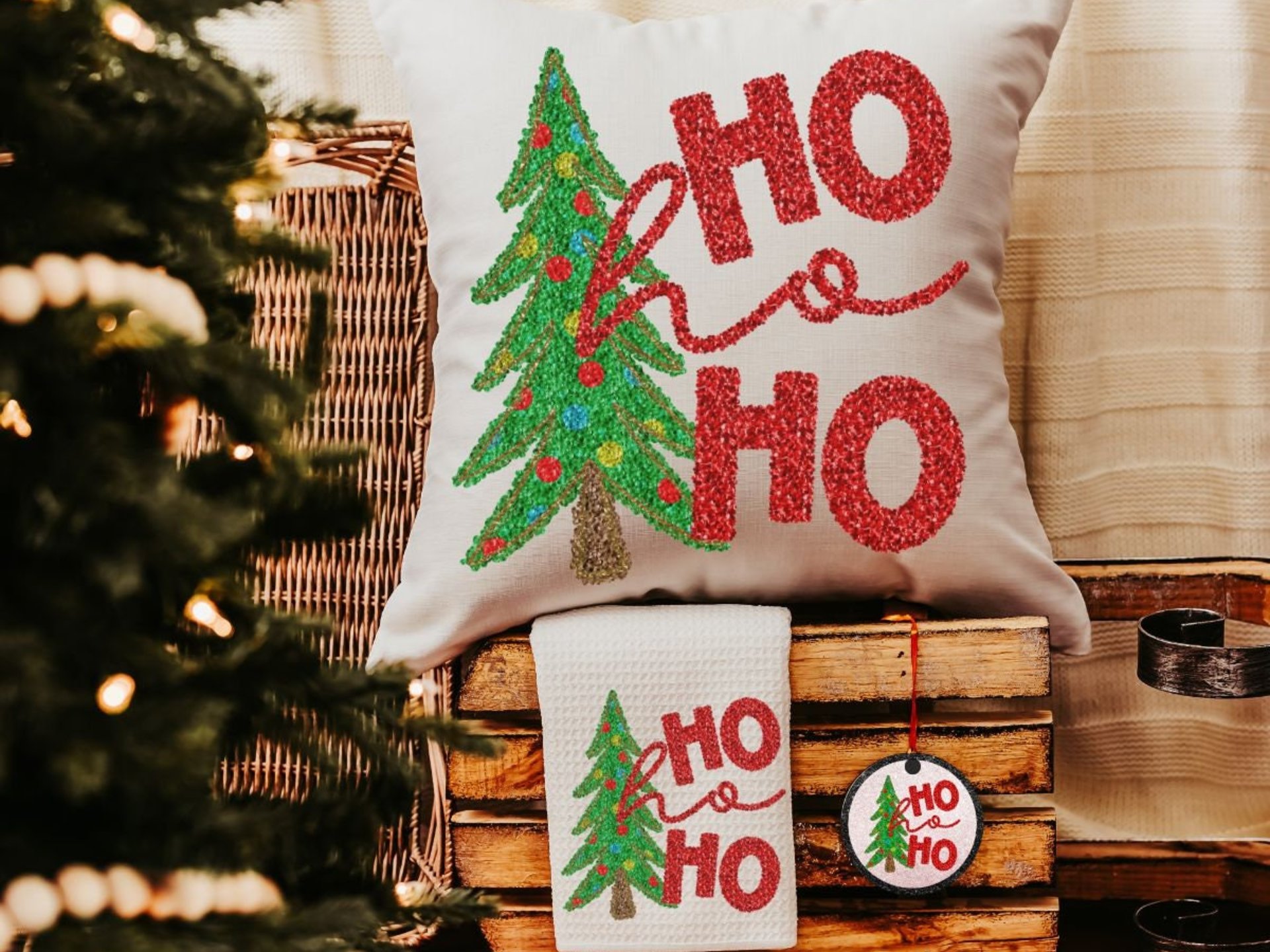 ho ho ho Christmas kitchen towels for holidays, Christmas gift set for women, cute Christmas dish towels for kitchen, Christmas hostess gift