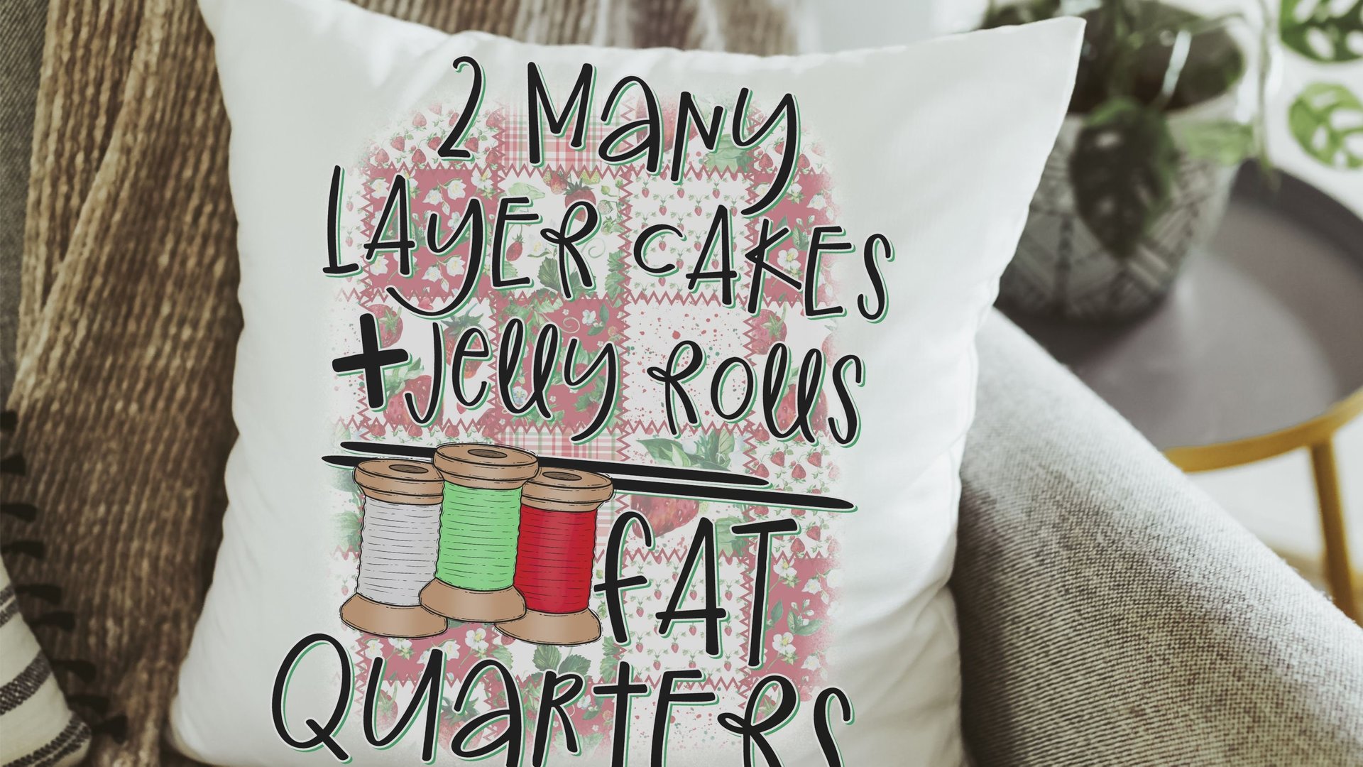 funny quilting decorative pillows for couch, crafting gifts with sewing theme, seamstress fat quarter throw pillow covers 18 x 18, sewist