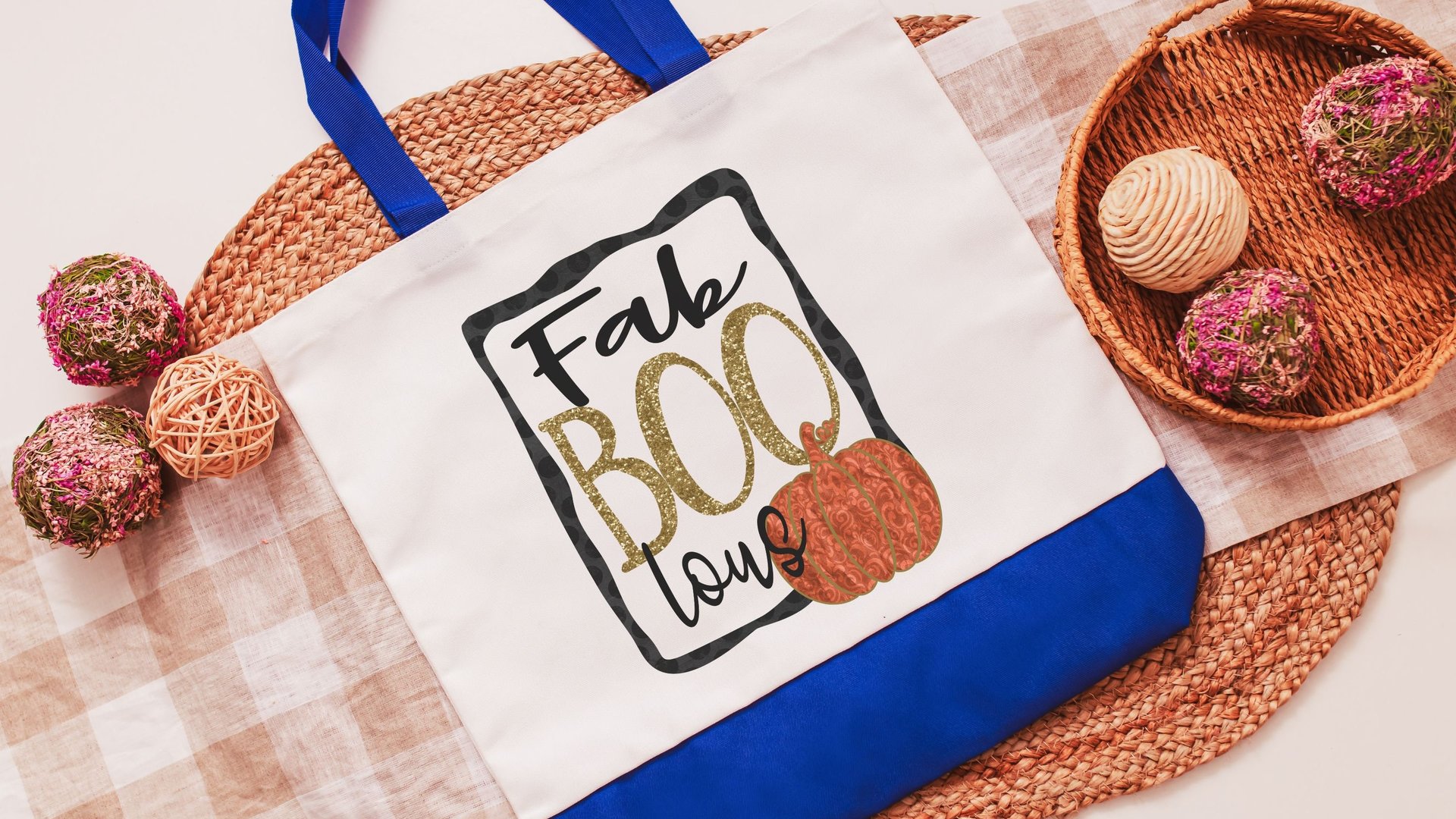 fab boo lous cute Halloween tote bag for women, trick or treat bag for girls, funny Halloween gifts for adults, eco friendly gifts, reusable
