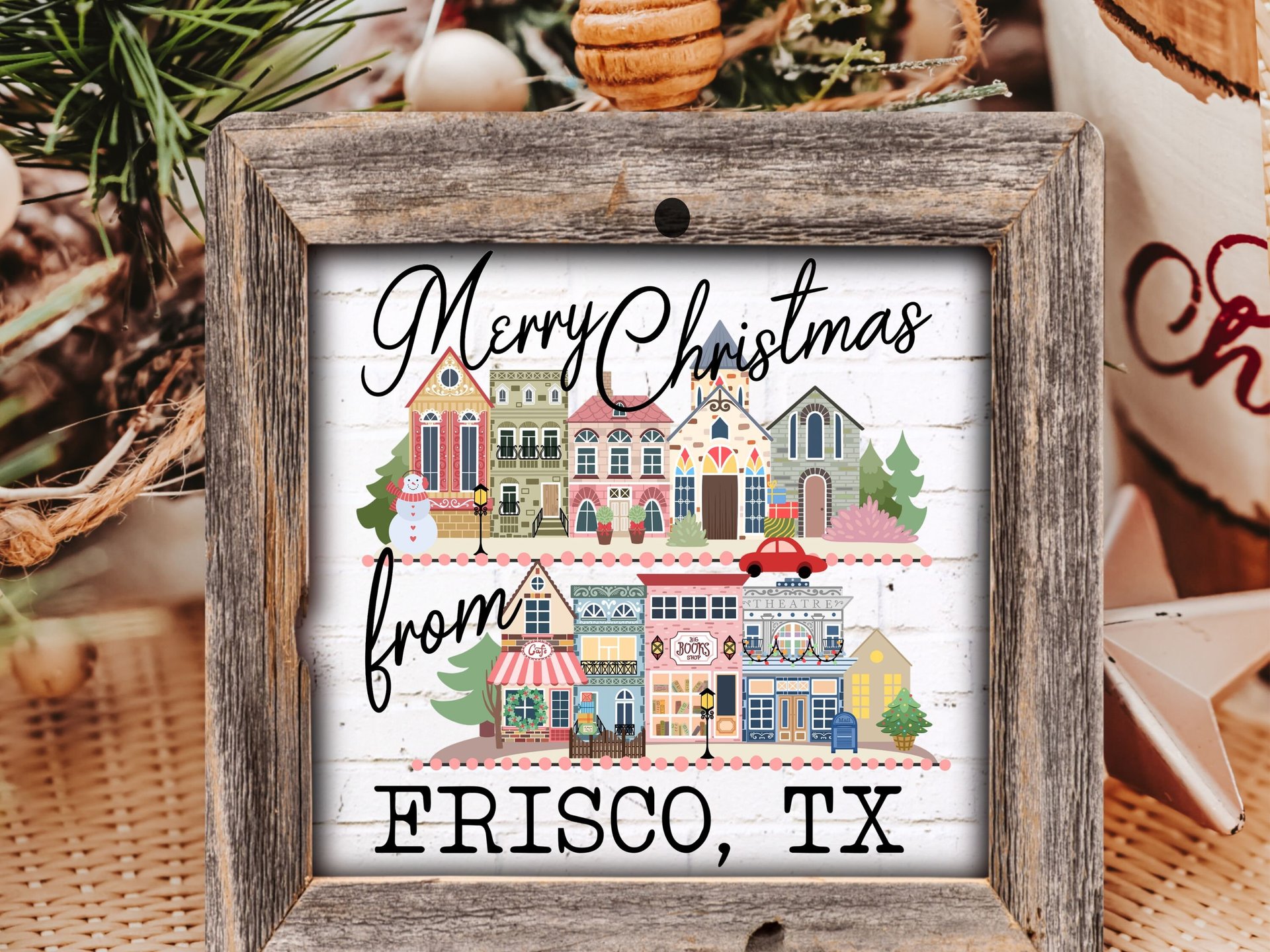 custom city state Christmas ornaments handmade, Merry Christmas from ornament wood, Christmas housewarming gift, real estate closing gifts