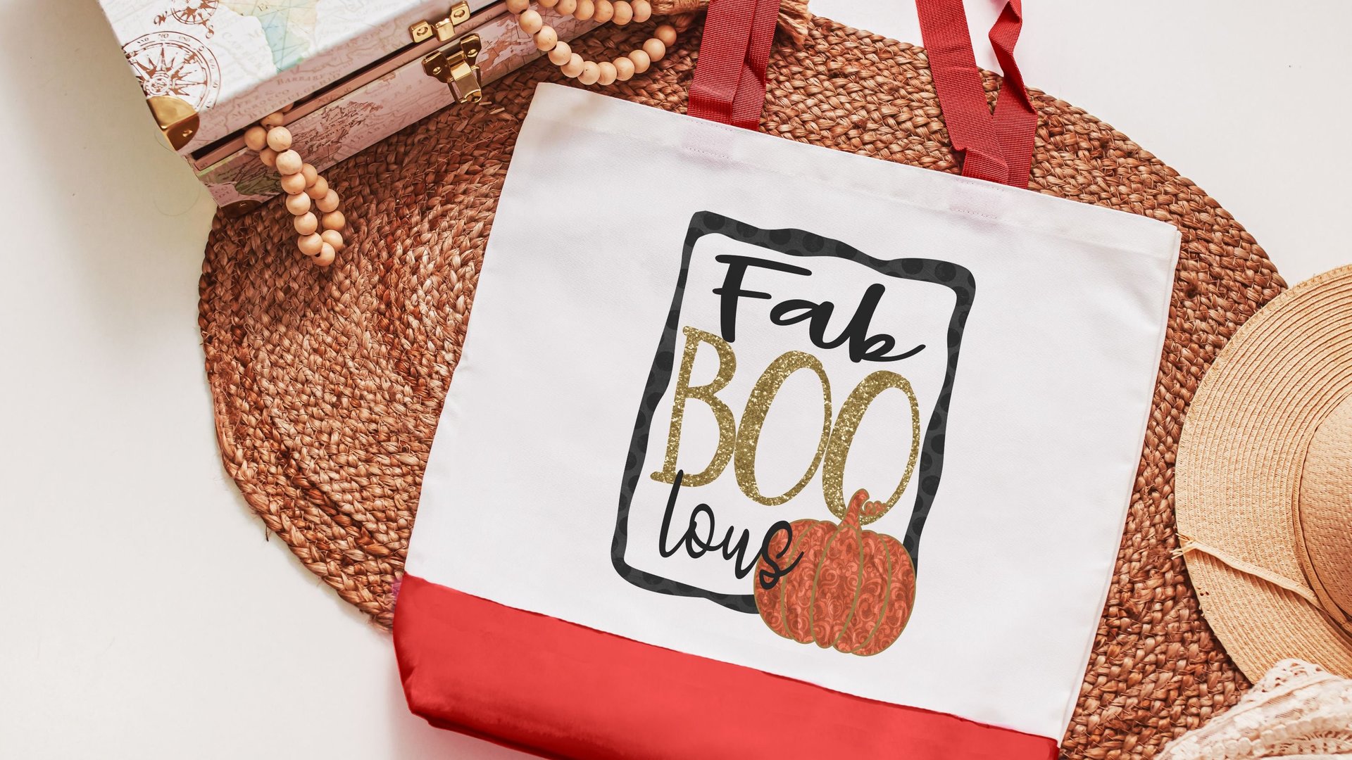 fab boo lous cute Halloween tote bag for women, trick or treat bag for girls, funny Halloween gifts for adults, eco friendly gifts, reusable