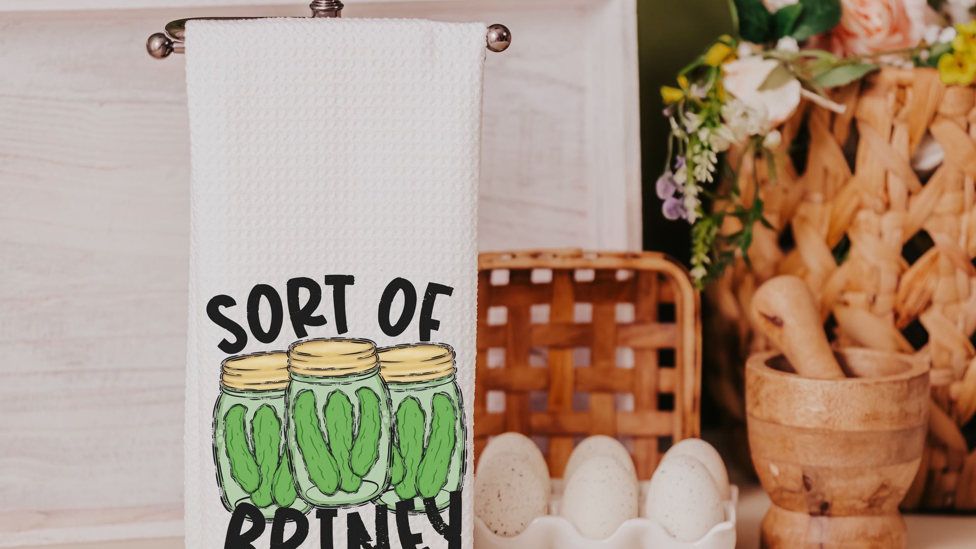 pickle towel, pickle lover gift, bathroom hand towels funny kitchen towel cute kitchen decor, pickle gifts for women, best gifts for new