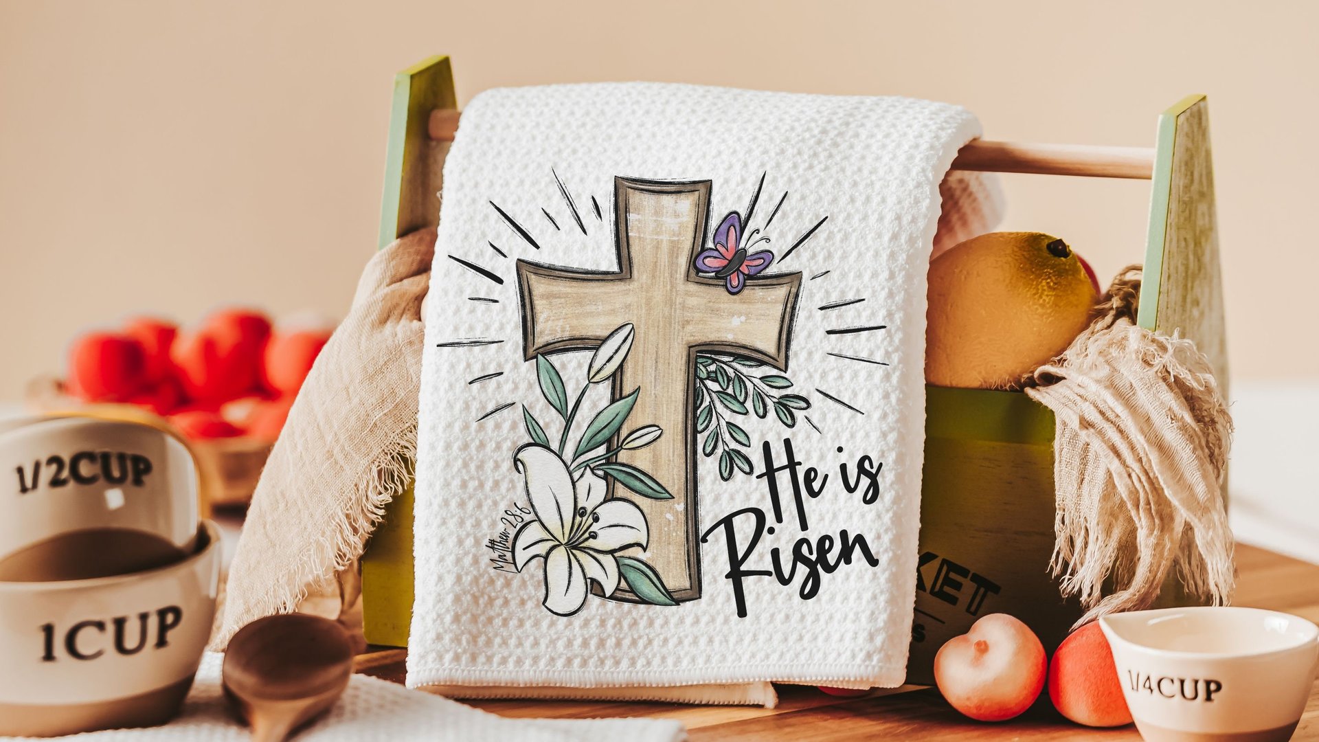 he is risen Easter cross Easter throw pillow covers 18x18, Matthew 28:6 Christian Easter decor gift, religious decorative pillows for couch