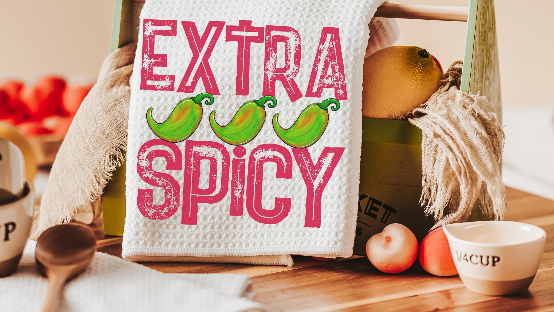 extra spicy funny kitchen towels for women, foodie gift, jalapeno pepper hand towels for bathroom, Cinco de Mayo decor, fiesta bachelorette