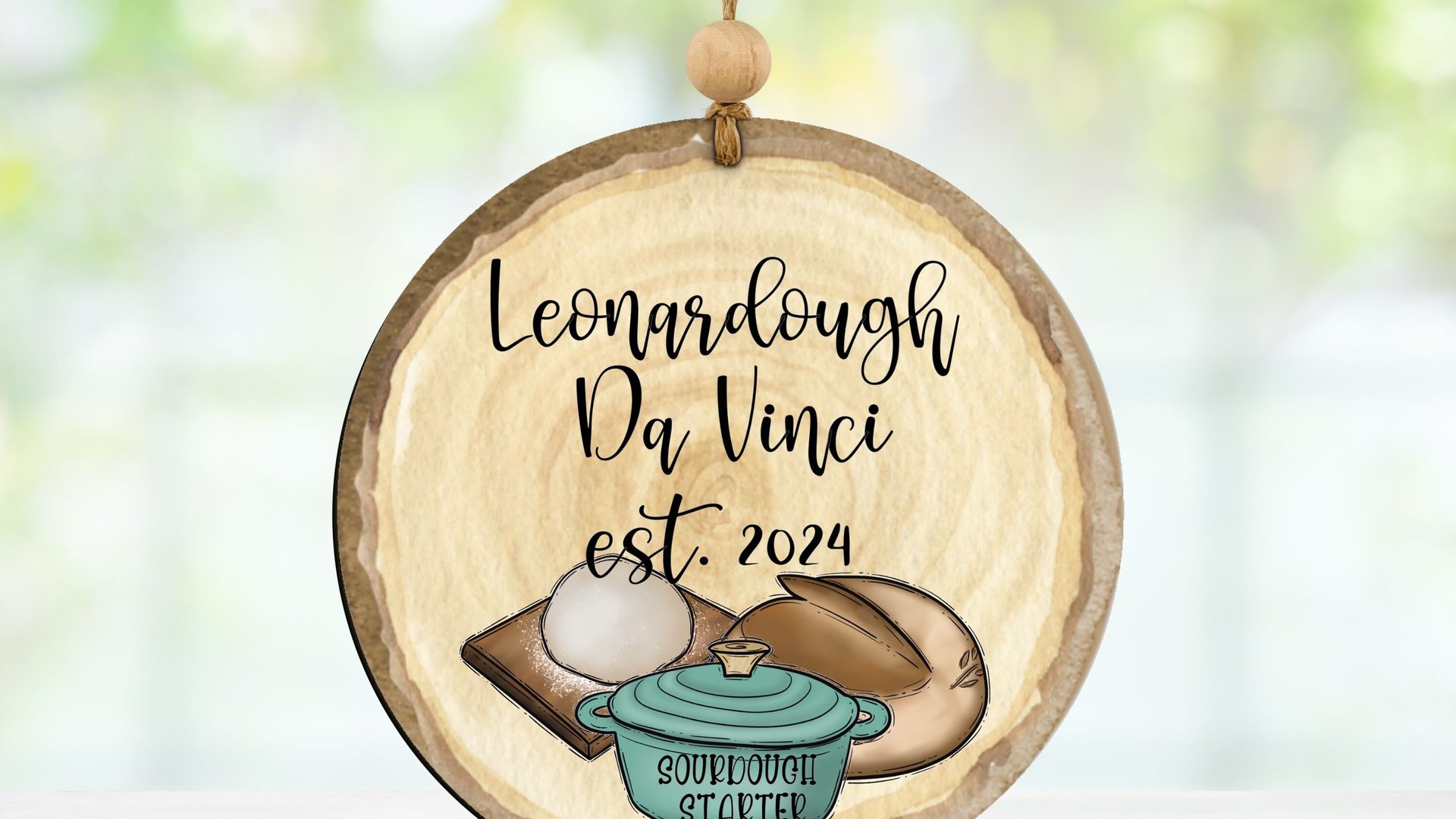 personalized funny sourdough names sourdough ornament, custom sourdough mama kitchen gift, baking accessories for Mom, sourdough starter