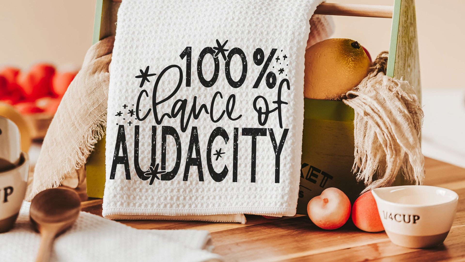 the audacity funny kitchen towels for women, sassy gifts, sarcastic kitchen sayings hand towels for powder room, best friend birthday gifts