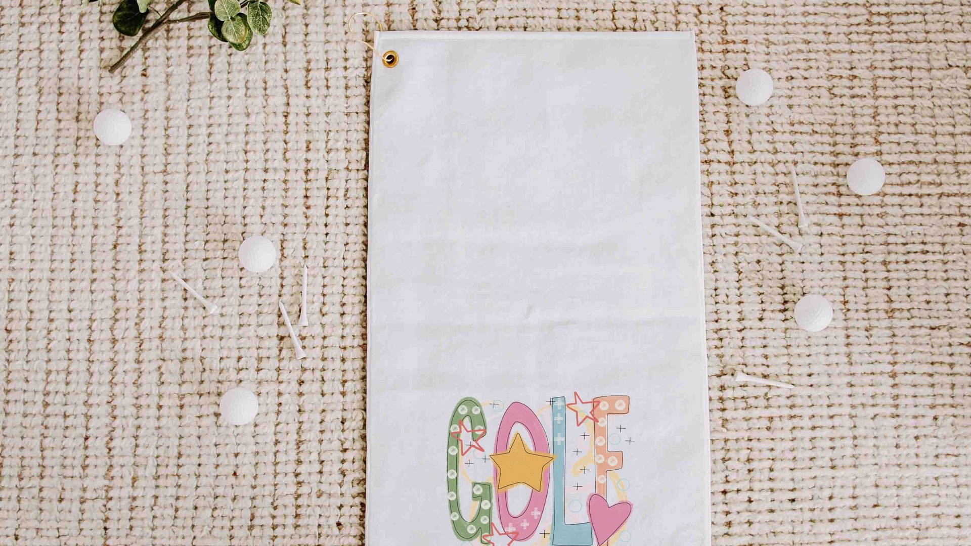 cute golf towel with grommet, golf bag towel for women, golf gifts for her, ball towel, lady golfer gifts, golfer towel, golfing gifts for