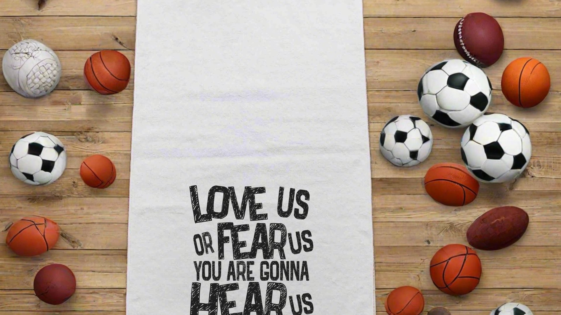 love us or fear us rally towel baseball mom gifts, game day football dad gift, sports duffle bag accessories, golf towel with grommet, coach