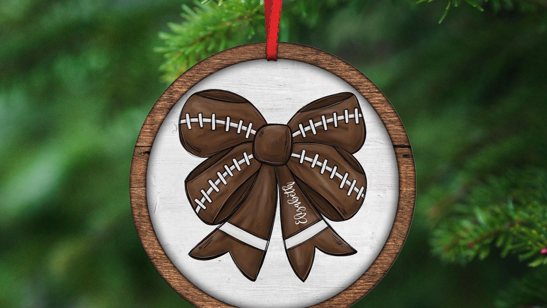 cute football ornament personalized football coquette bow football car charms rear view mirror accessories for women, football mom gifts