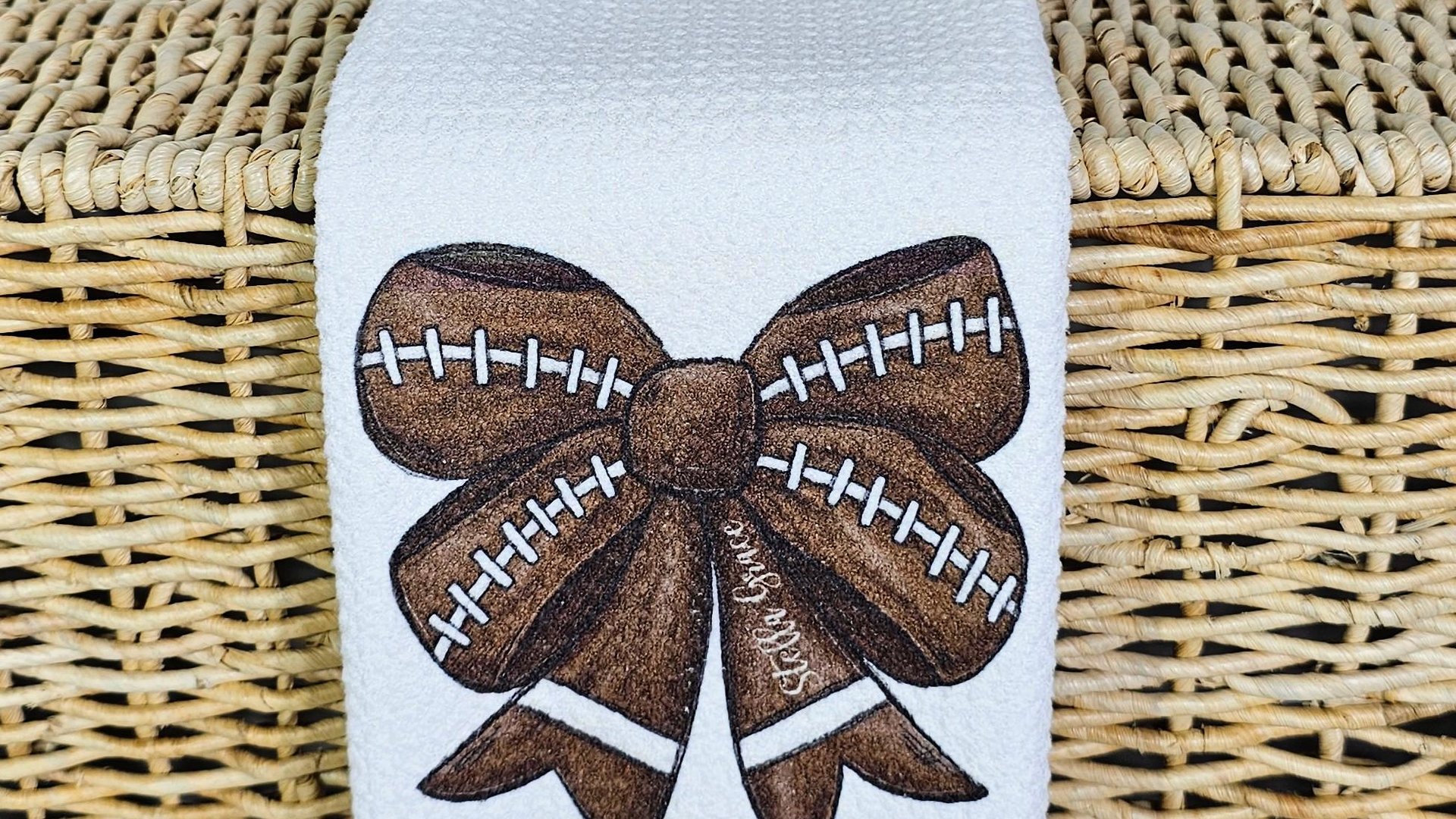 cute football ornament personalized football coquette bow football car charms rear view mirror accessories for women, football mom gifts