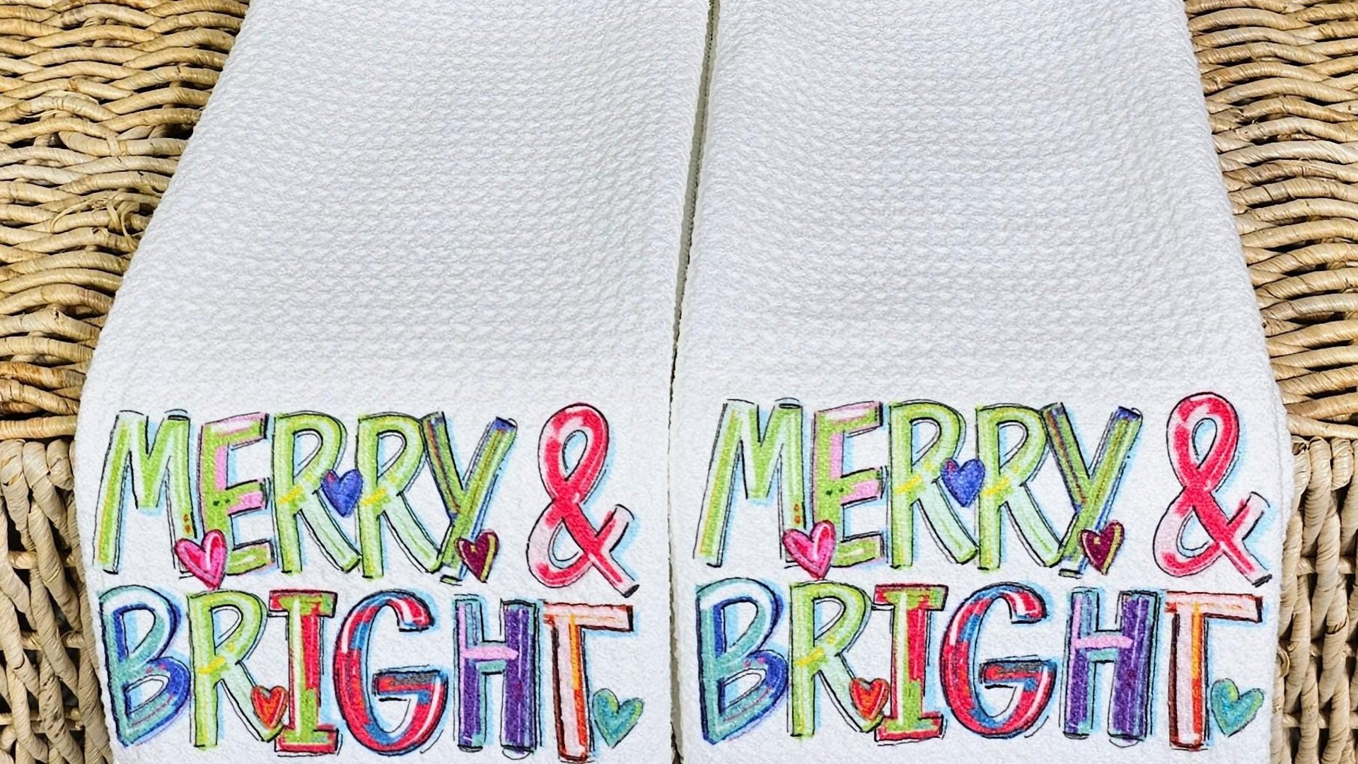 Merry and bright colorful Christmas pillow 