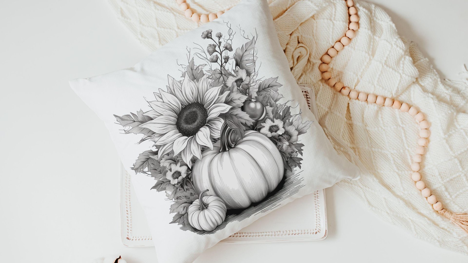 black and white sunflower throw pillows for couch modern farmhouse decor, trendy pumpkin accent pillow for chair, sunflower gifts for Mom