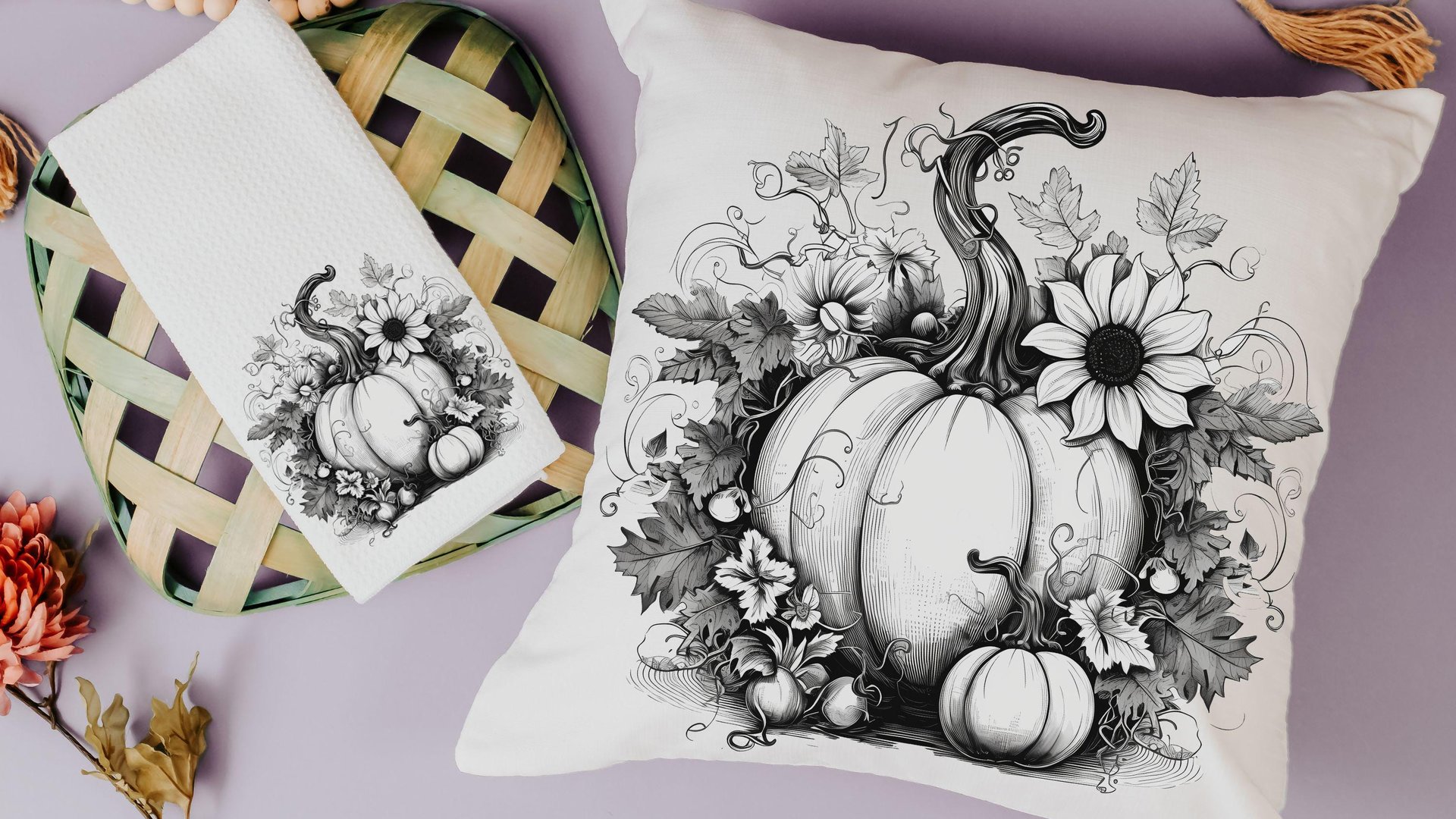 black and white pumpkin throw pillows for couch modern farmhouse decor, Thanksgiving hostess gifts for women, October birthday gifts for her