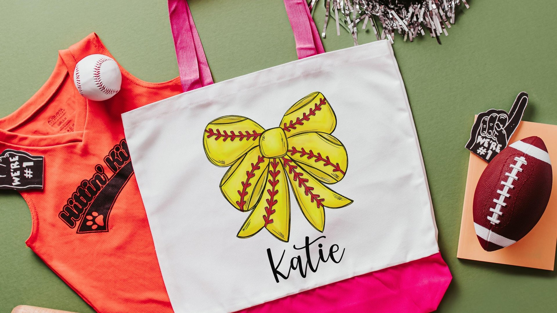 personalized softball coquette tote bag best seller, softball mom gifts, softball coach tote bag with name, softball senior night gifts