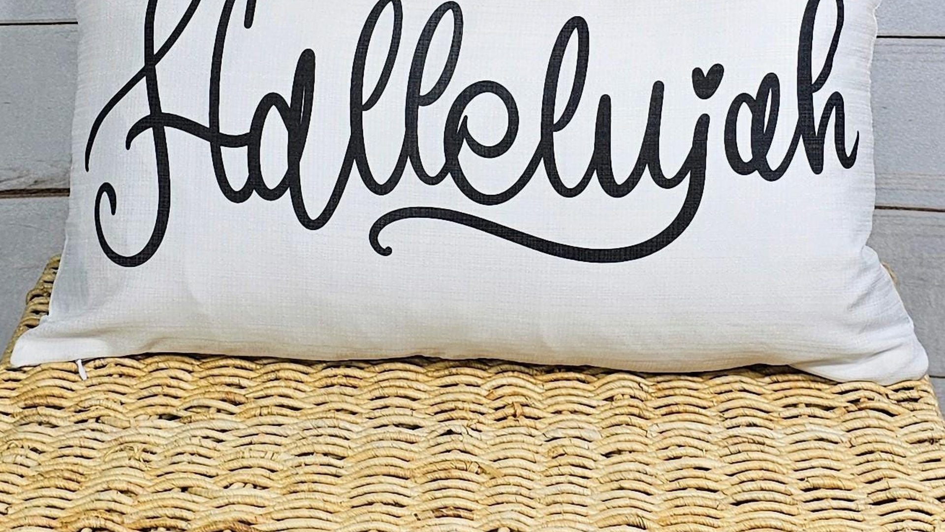 minimalist Christian throw pillow for bedroom, Hallelujah decor, Christian Mothers day gifts for godmother, lumbar pillow cover 12x20, Bible