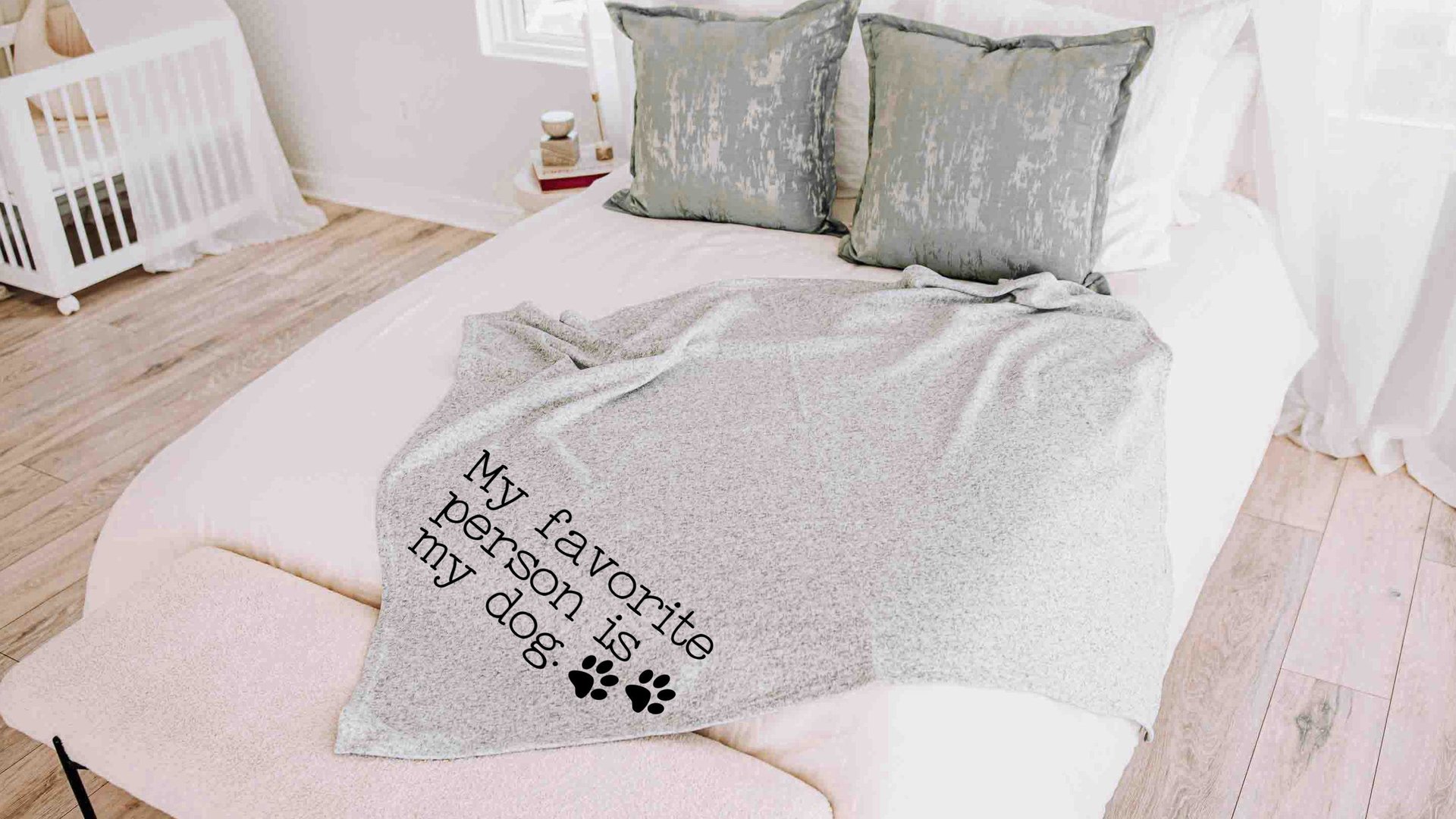 my favorite person is my dog throw blanket for bed, cozy birthday gifts for dog lovers, snuggle blanket dog mom gifts, cute dog gifts for