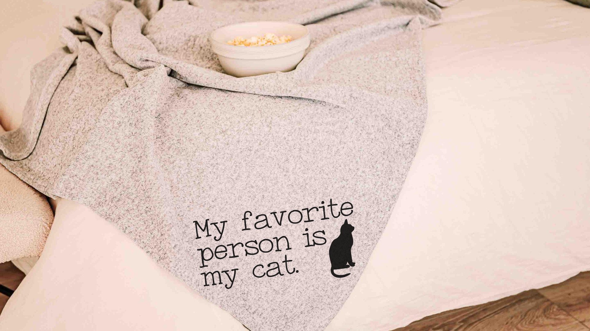 my favorite person is my cat throw blanket for bed, cozy Christmas gifts for cat lovers, snuggle blanket 50x60, cat mom blanket, cute cat