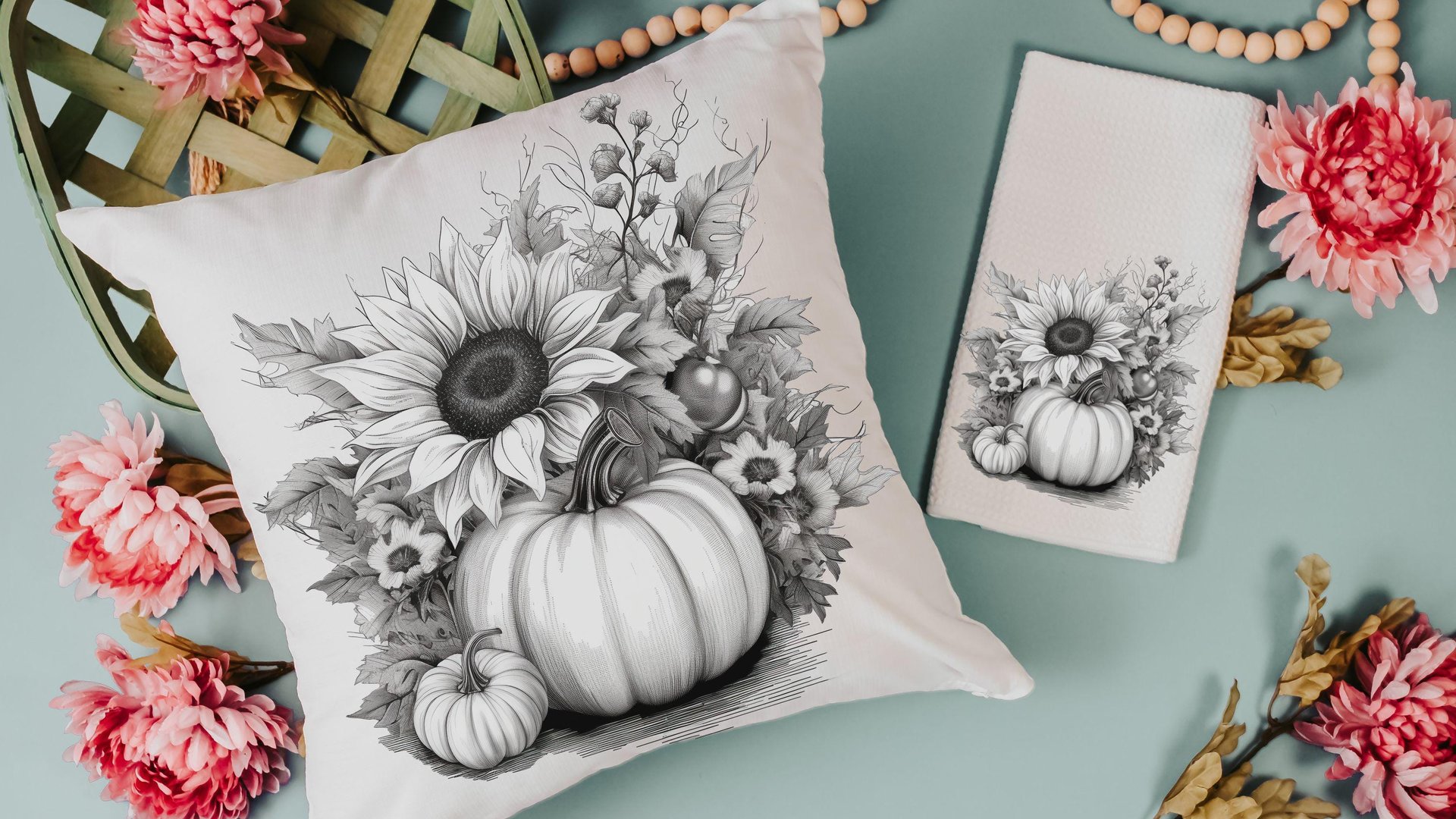 black and white sunflower throw pillows for couch modern farmhouse decor, trendy pumpkin accent pillow for chair, sunflower gifts for Mom