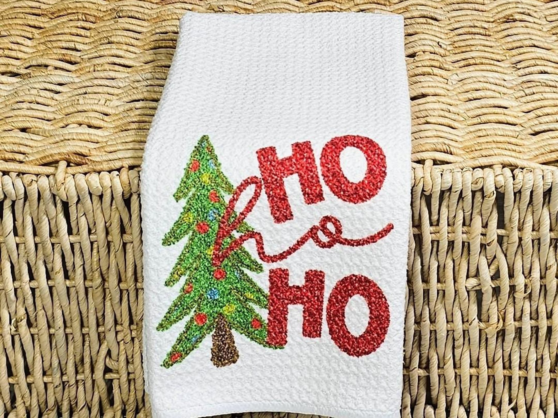 ho ho ho Christmas kitchen towels for holidays, Christmas gift set for women, cute Christmas dish towels for kitchen, Christmas hostess gift