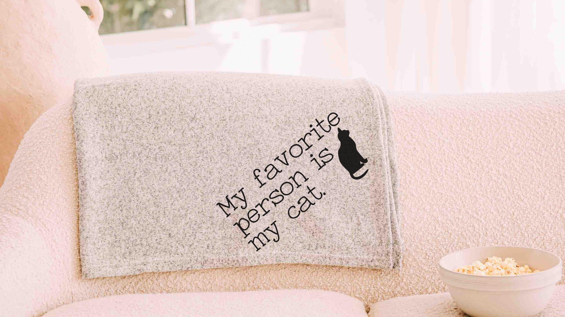 my favorite person is my cat throw blanket for bed, cozy Christmas gifts for cat lovers, snuggle blanket 50x60, cat mom blanket, cute cat