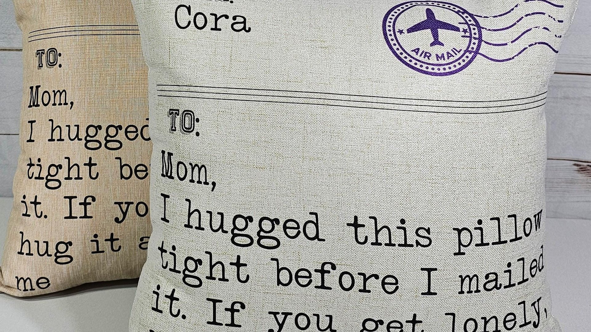 personalized hugged this pillow throw pillows for children, deployed mom deployed dad deployment gifts for kids, military child gift, long