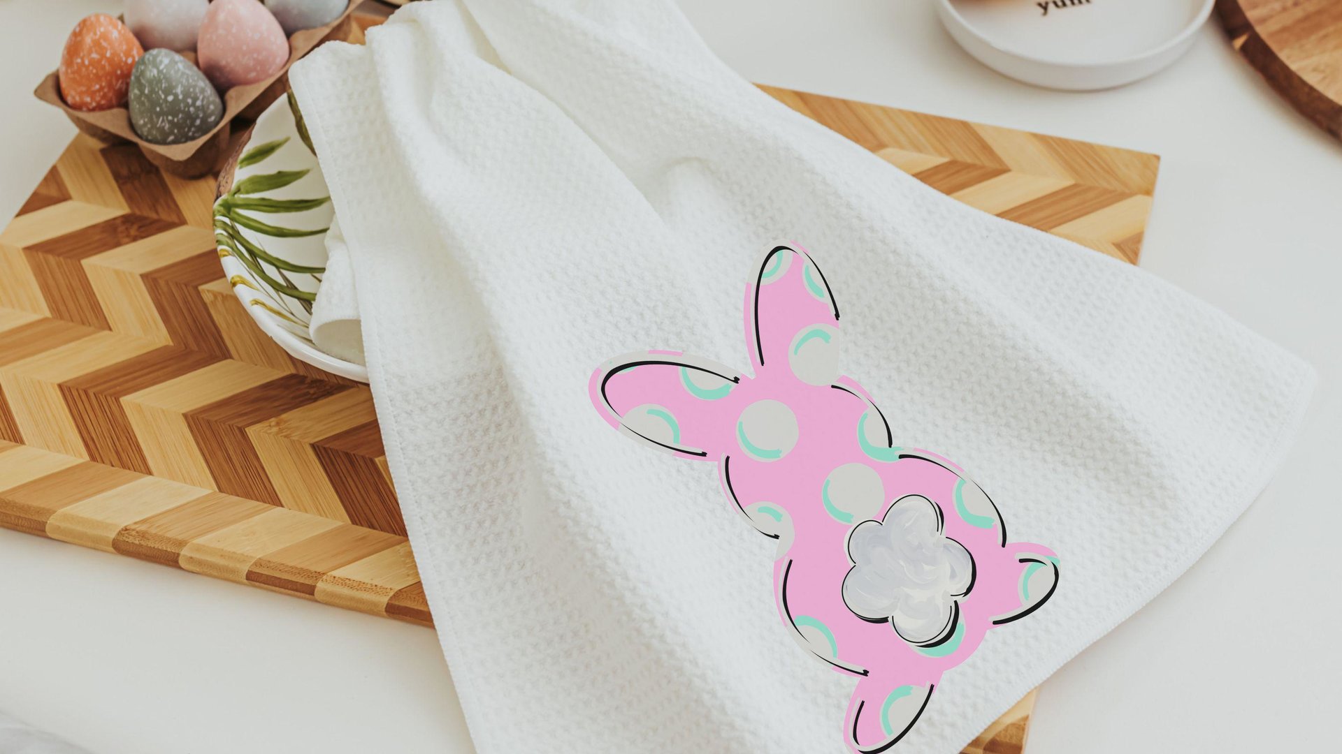 pink Easter bunny hand towels for bathroom blue Easter rabbit kitchen towels for decor, Easter basket stuffers for adults, Easter kitchen