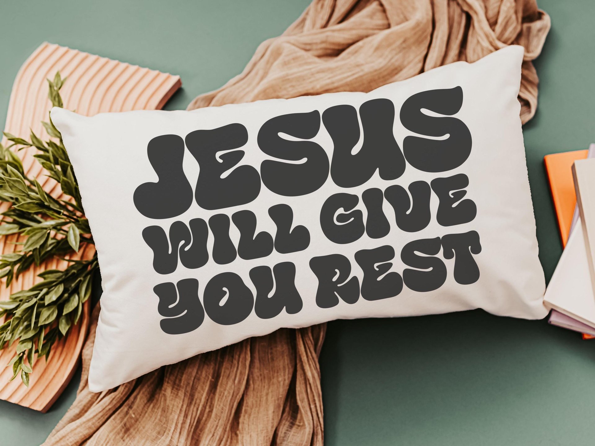 Matthew 11 28 scripture throw pillows for couch, encouragement gift for women, Bible verse lumbar pillow cover 12x20, Christian gifts for