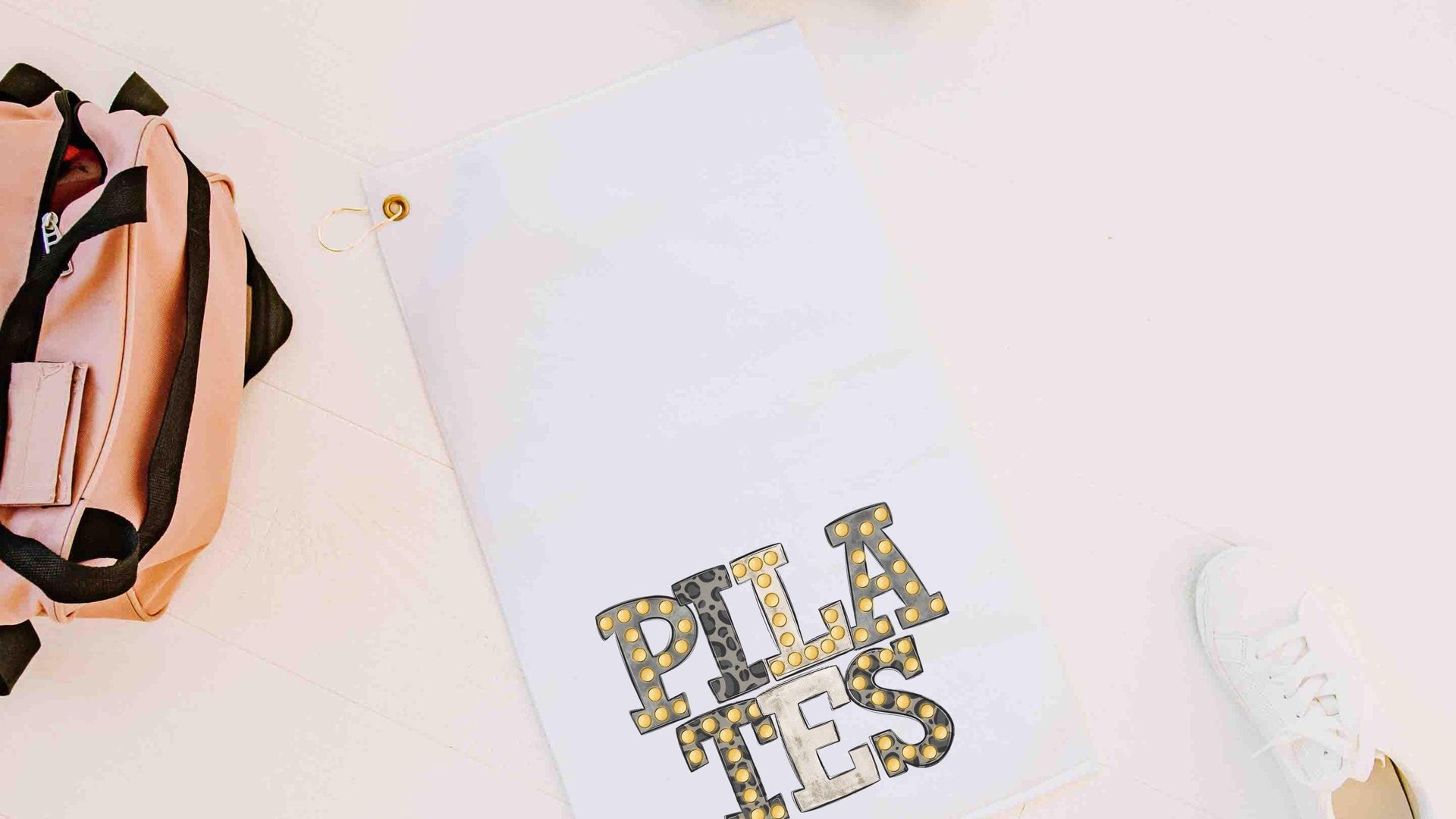 pilates towel with grommet, pilates girl aesthetic sweat towels gym bag accessories, pilates gifts for women, reformer pilates teacher gift