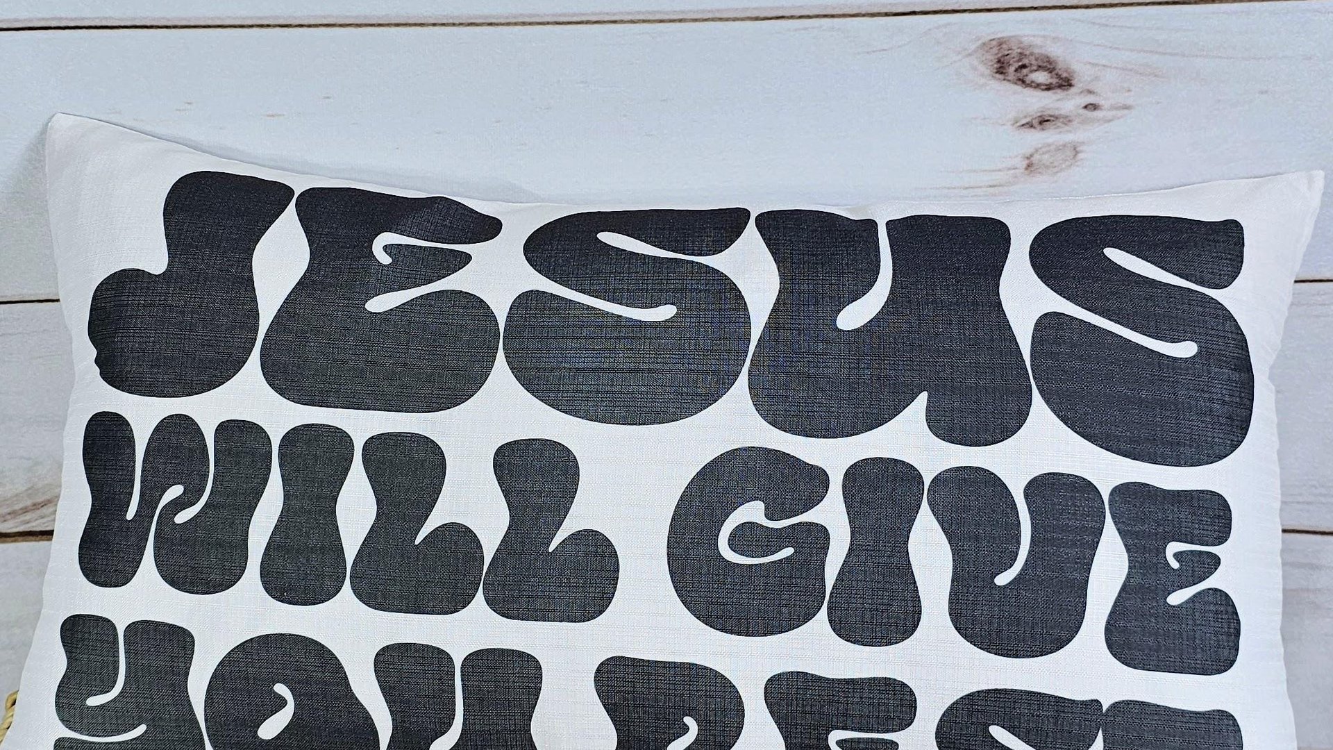 jesus will give you rest Bible verse throw pillow for bed, inspirational Christian gifts for sister, cute Christian encouragement gift for