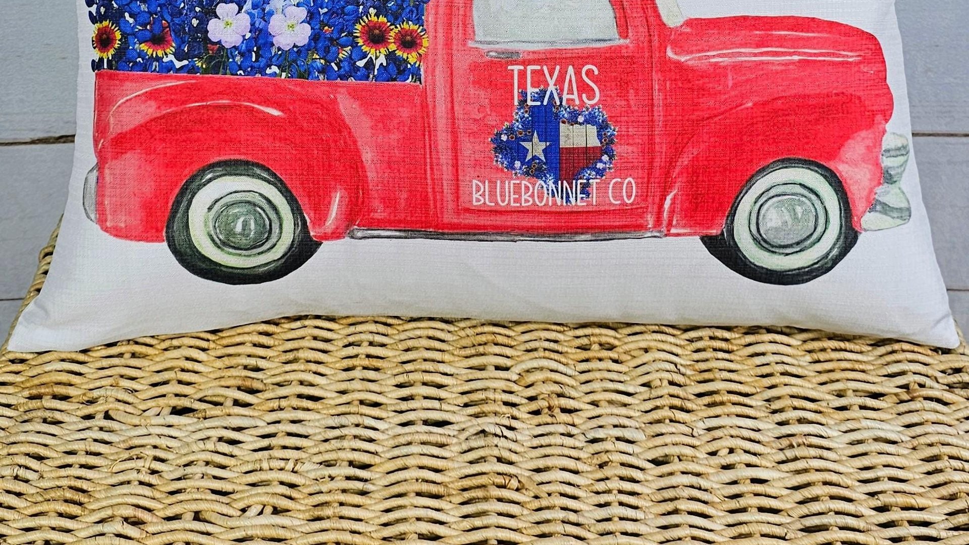 texas state flower lumbar pillow with insert, bluebonnet gifts, Texas wildflowers throw pillow covers 12x20, moving to Texas gifts for women