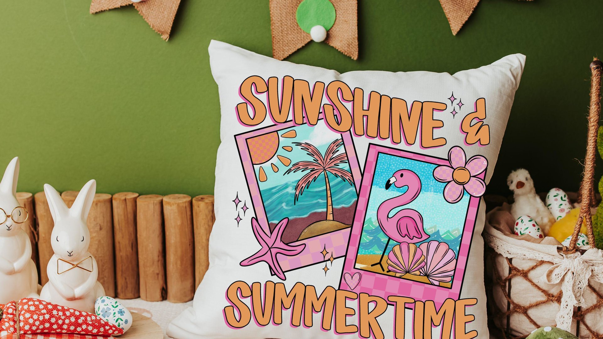 beach coquette throw pillows for sectional, summer vibes decor beach house gifts, pink and orange coastal seashell decor, lanai decor, best