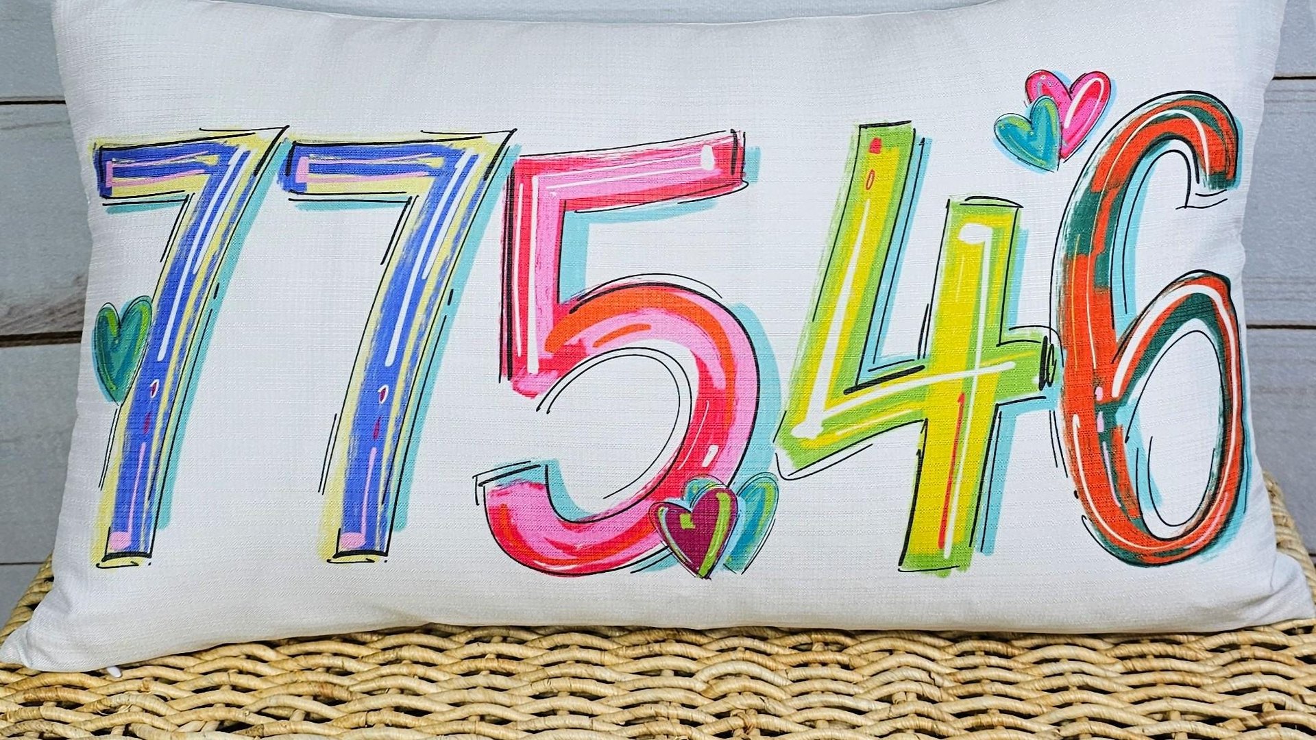 custom zip code lumbar pillow for bed, colorful throw pillow dorm decor for college girls, moving away gift for best friend, college dorm