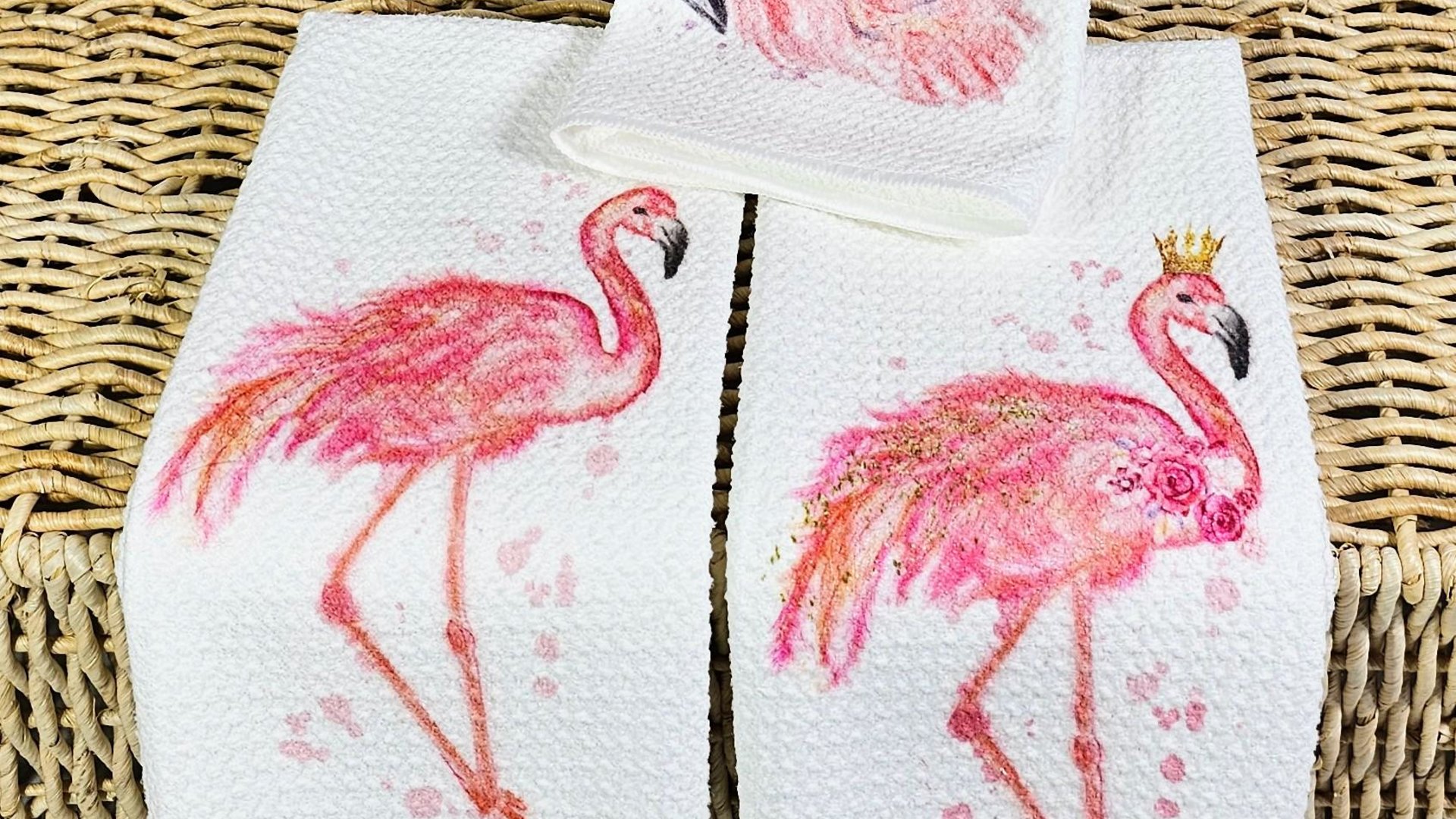 queen flamingo kitchen towel pink flamingo throw pillows for couch, lanai decor, coastal decor beach house gifts, cute gifts for best friend