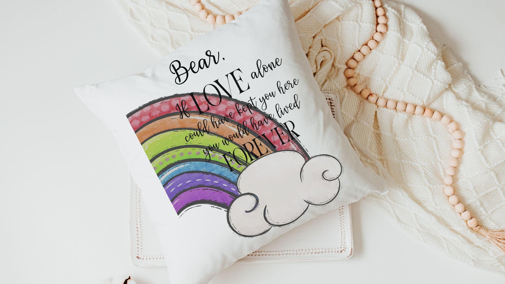 personalized cat rainbow bridge throw pillow for couch, grieving cat owner gift, cat loss gifts cat sympathy gift for women loss of cat gift