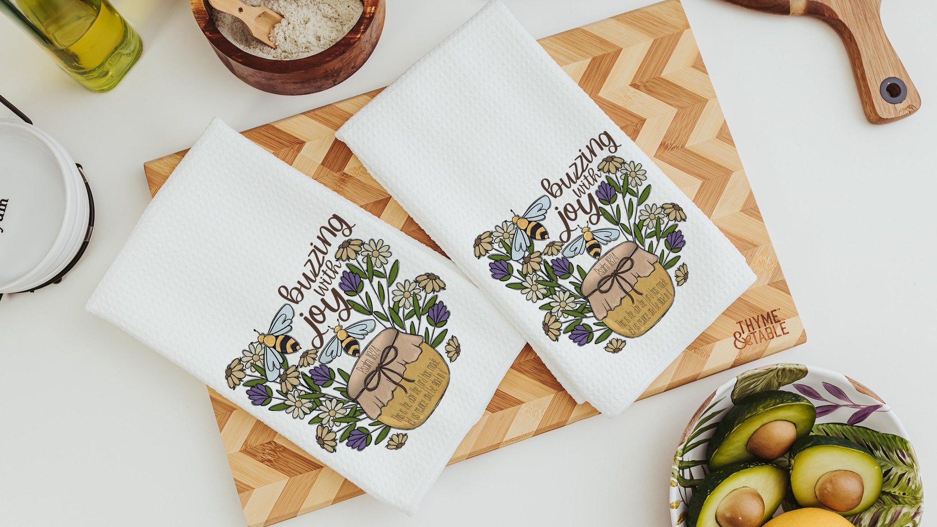 Psalm 118 this is the day Bible verse kitchen towels, Christian gifts for women sisters in Christ, honey bee kitchen decor, bumble bee gifts