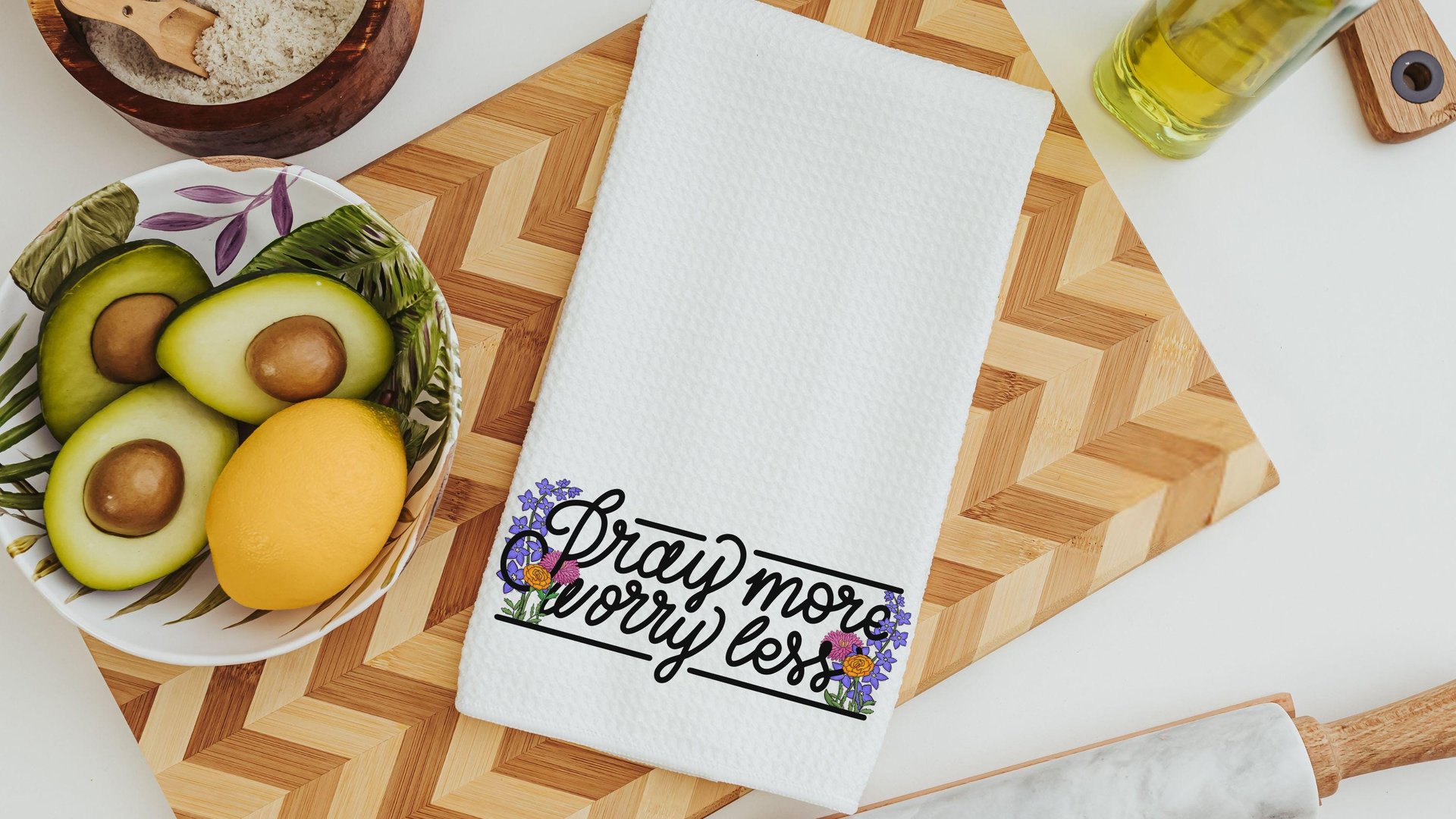 make today amazing inspirational kitchen towels for Mom, floral kitchen decor, wildflower kitchen hand towels, bridal shower kitchen gifts