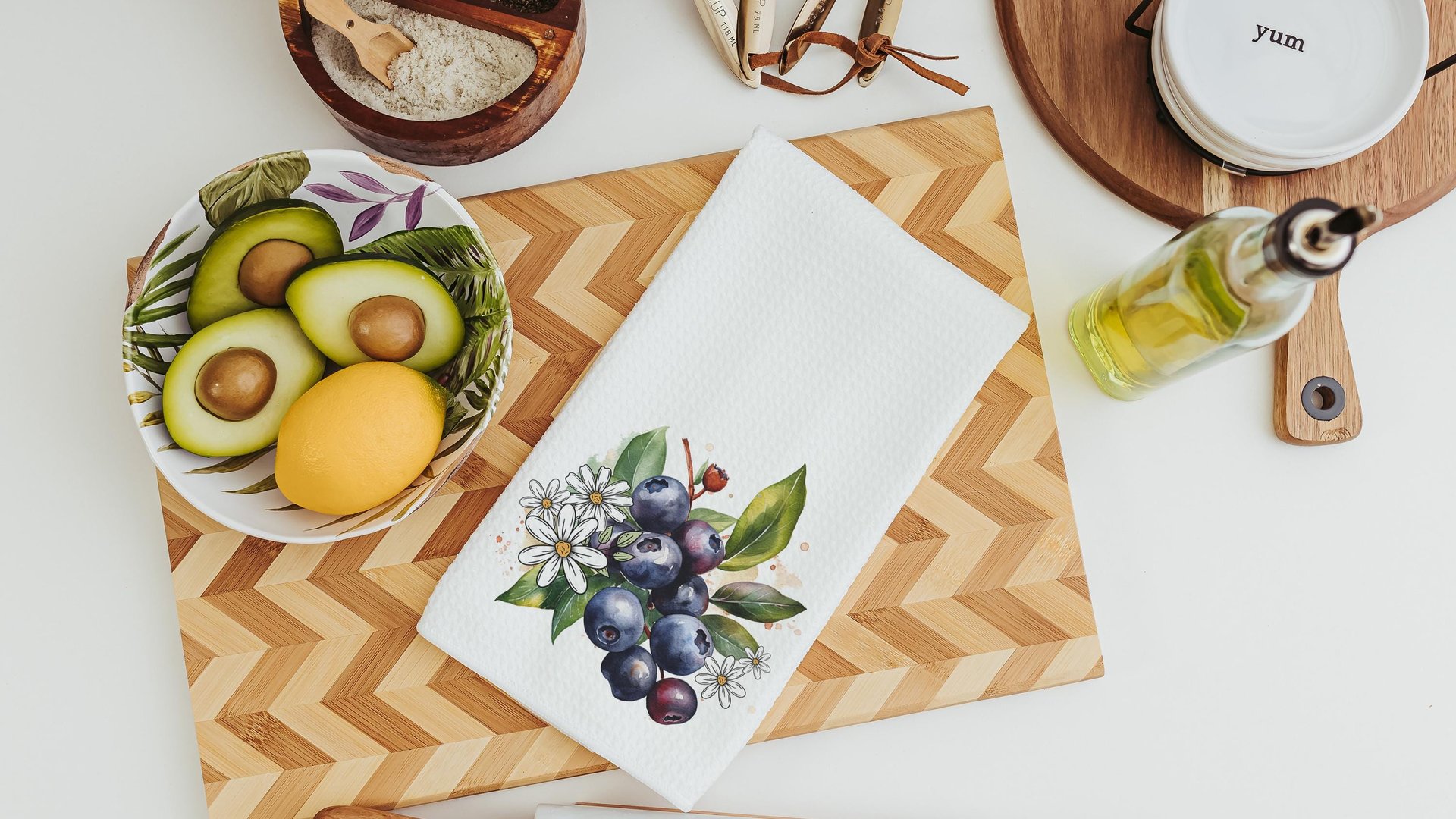 berry kitchen towel for summer, fruit kitchen decor, huckleberry gift set, huckleberry decor, cottagecore hand towel, bilberry blueberries