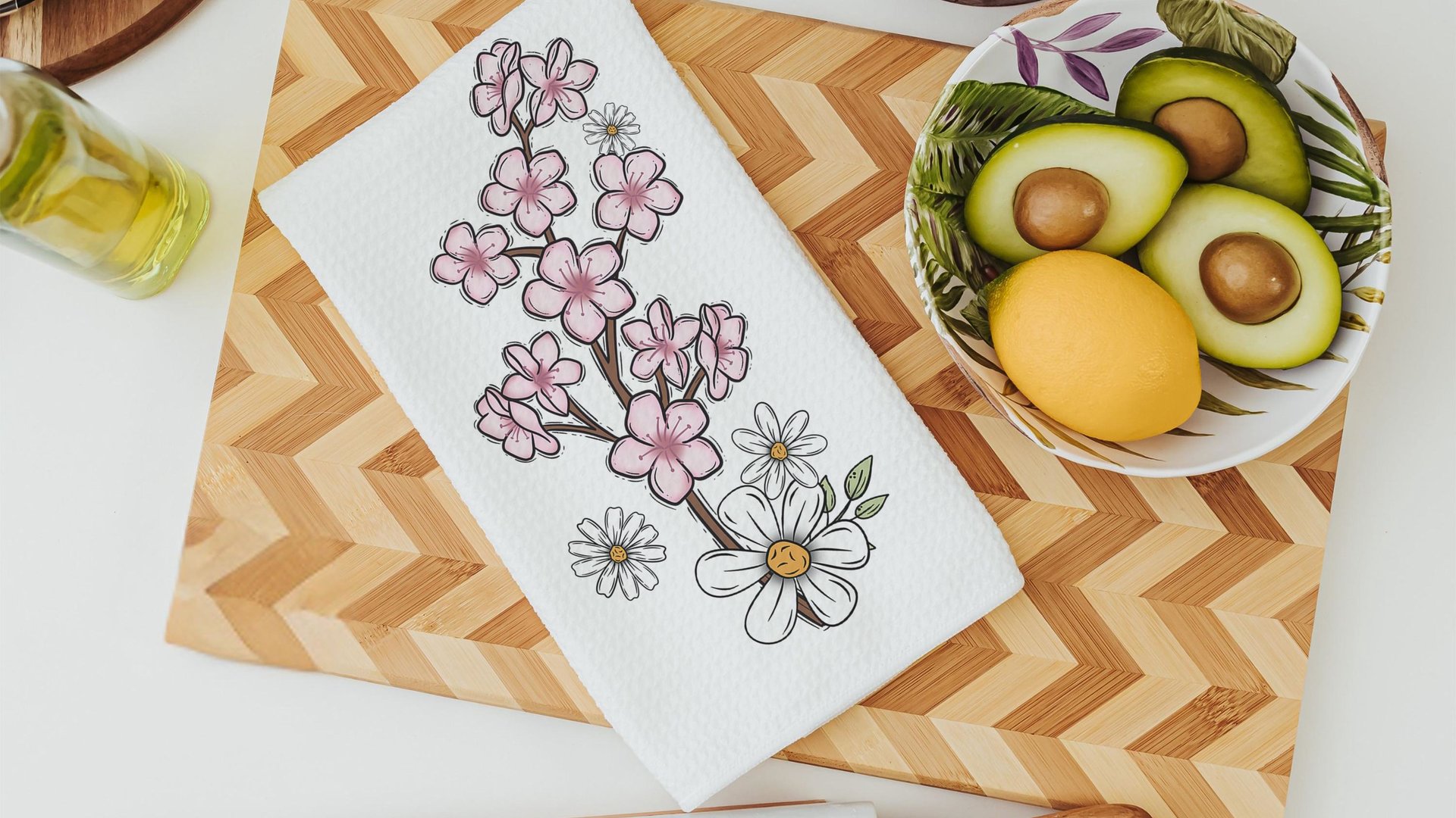 cherry blossom festival Sakura kitchen towels for summer hand towels for bathroom, Japanese aesthetic floral kitchen decor, Washington DC