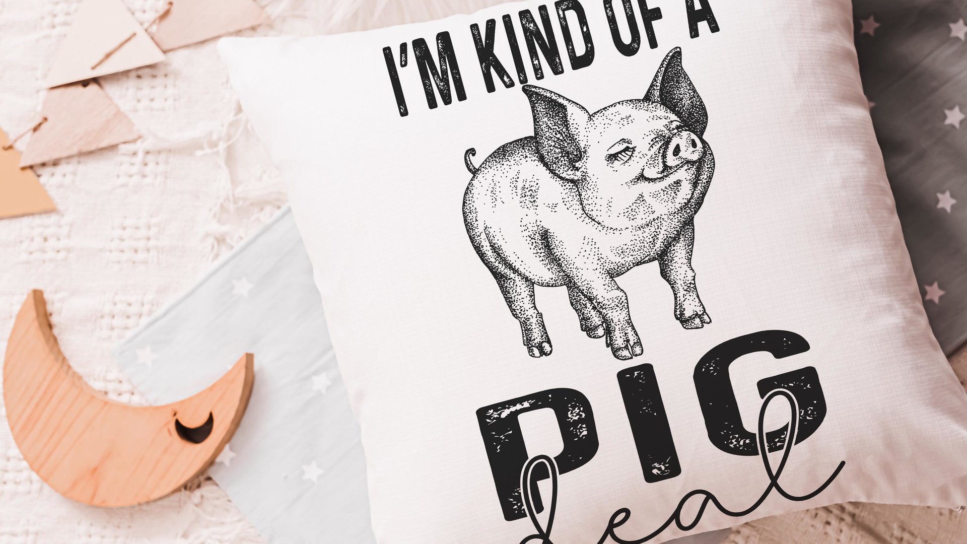 kind of a pig deal funny pig throw pillows for kids, encouraging classroom decor, whimsical pig gifts for girls, pig pillows for boys, farm